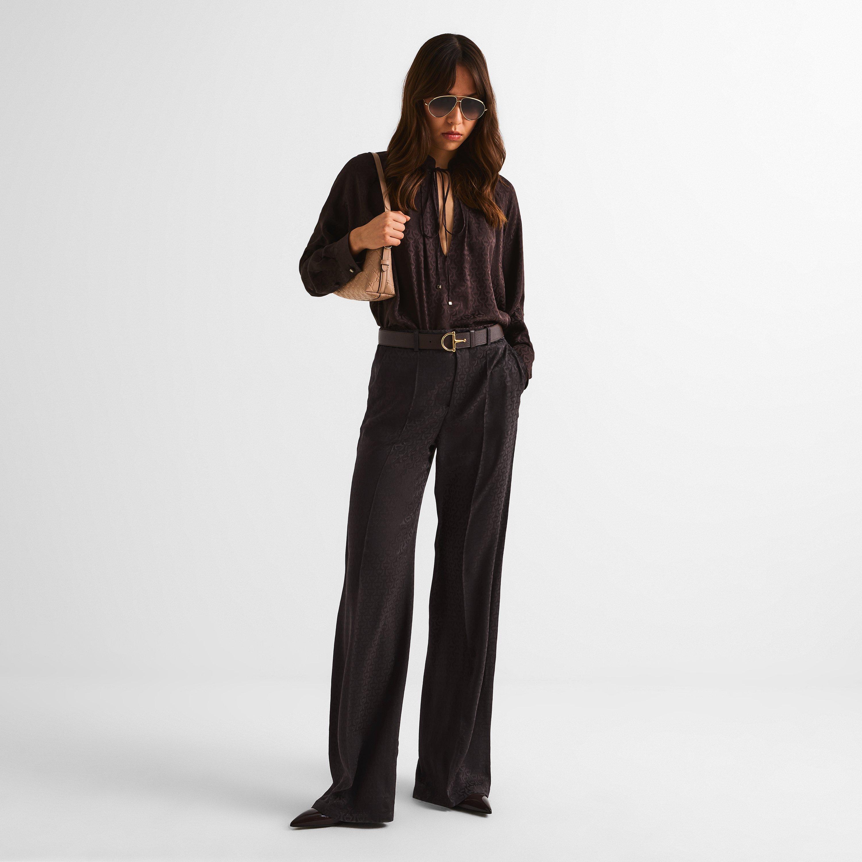 Chocolate - Gucci - Women's Wide Leg Trousers - 5