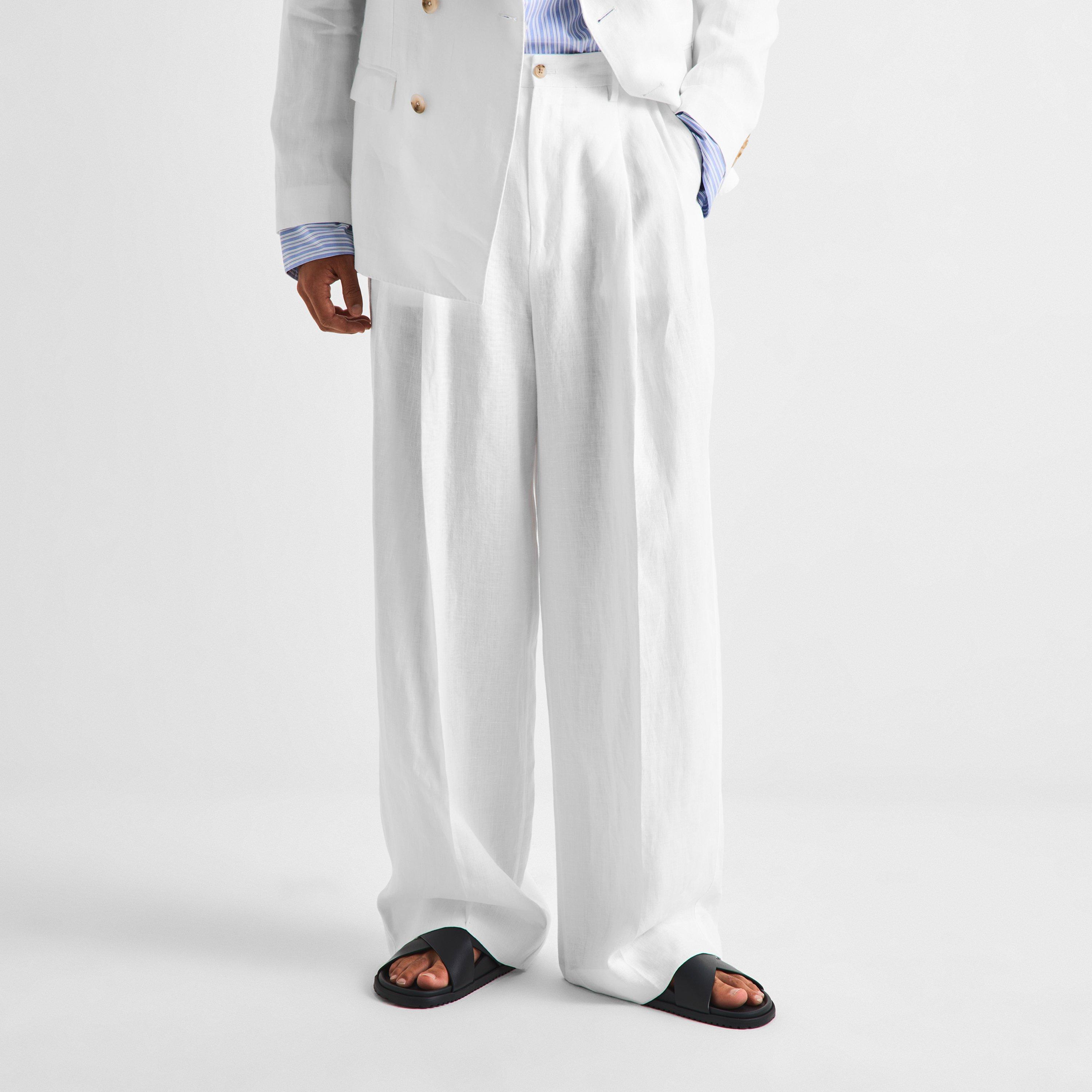 White - Dolce and Gabbana - Men's Wide Leg Trousers - 3