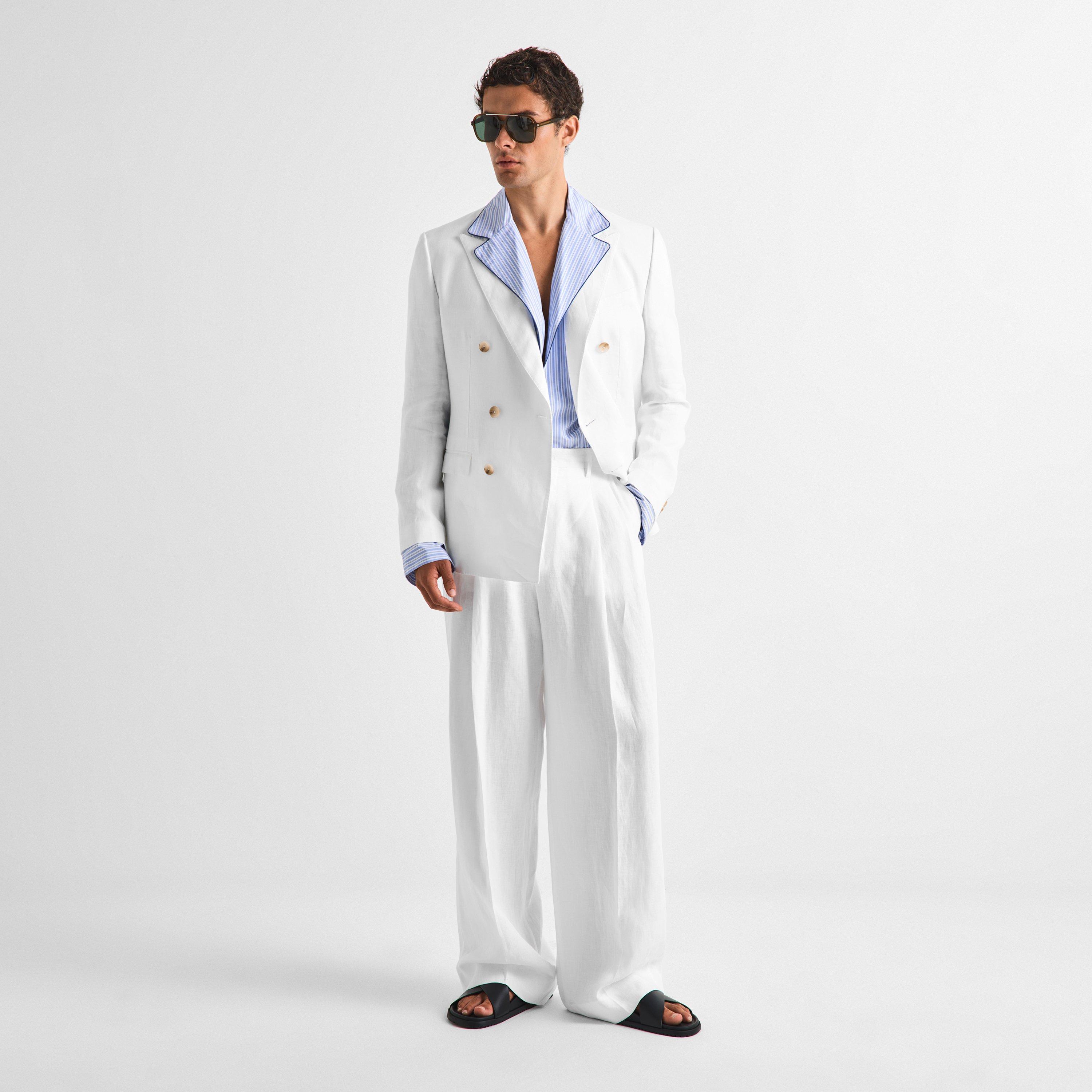 White - Dolce and Gabbana - Men's Wide Leg Trousers - 6