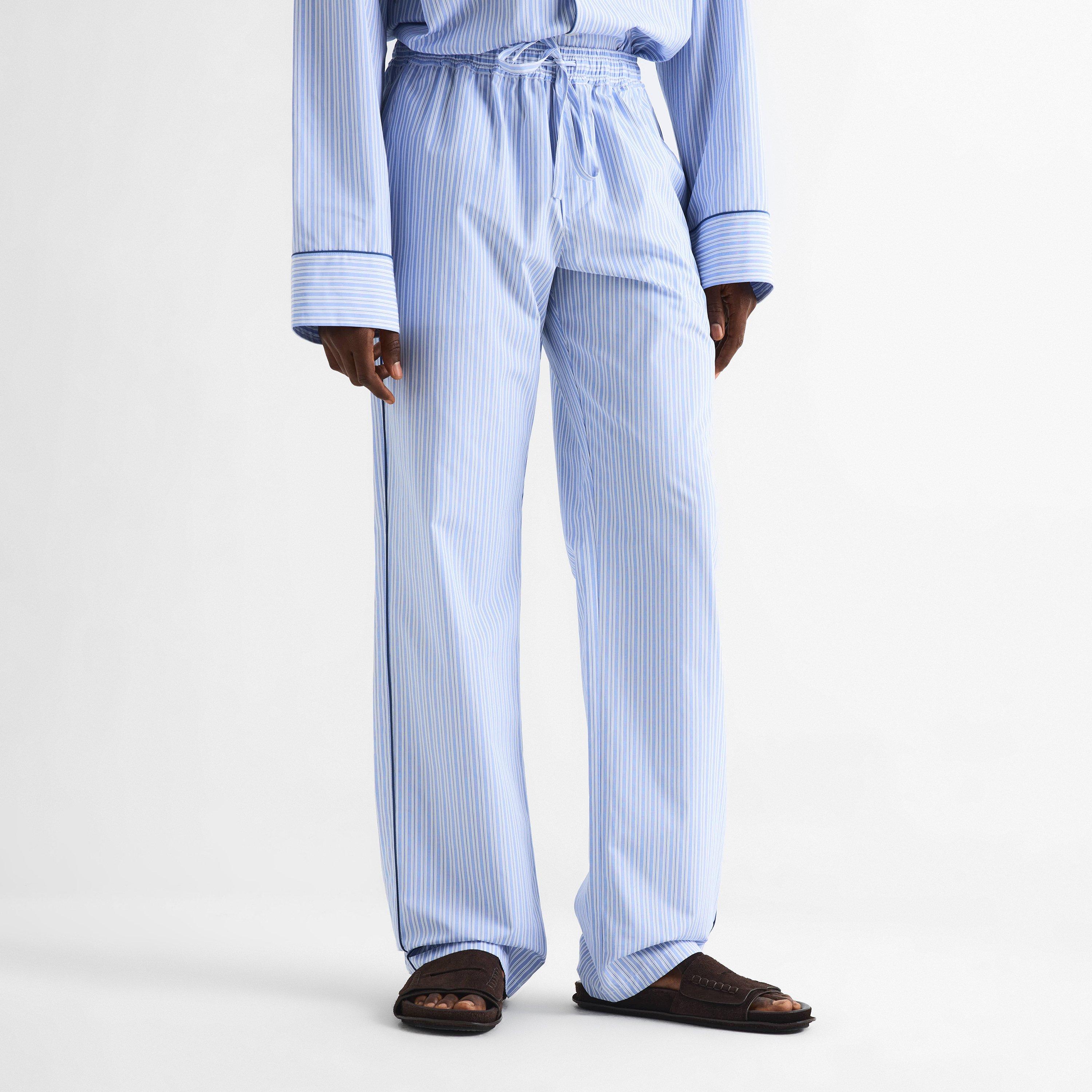 Blue/White - Dolce and Gabbana - Men's Wide Leg Trousers - 3