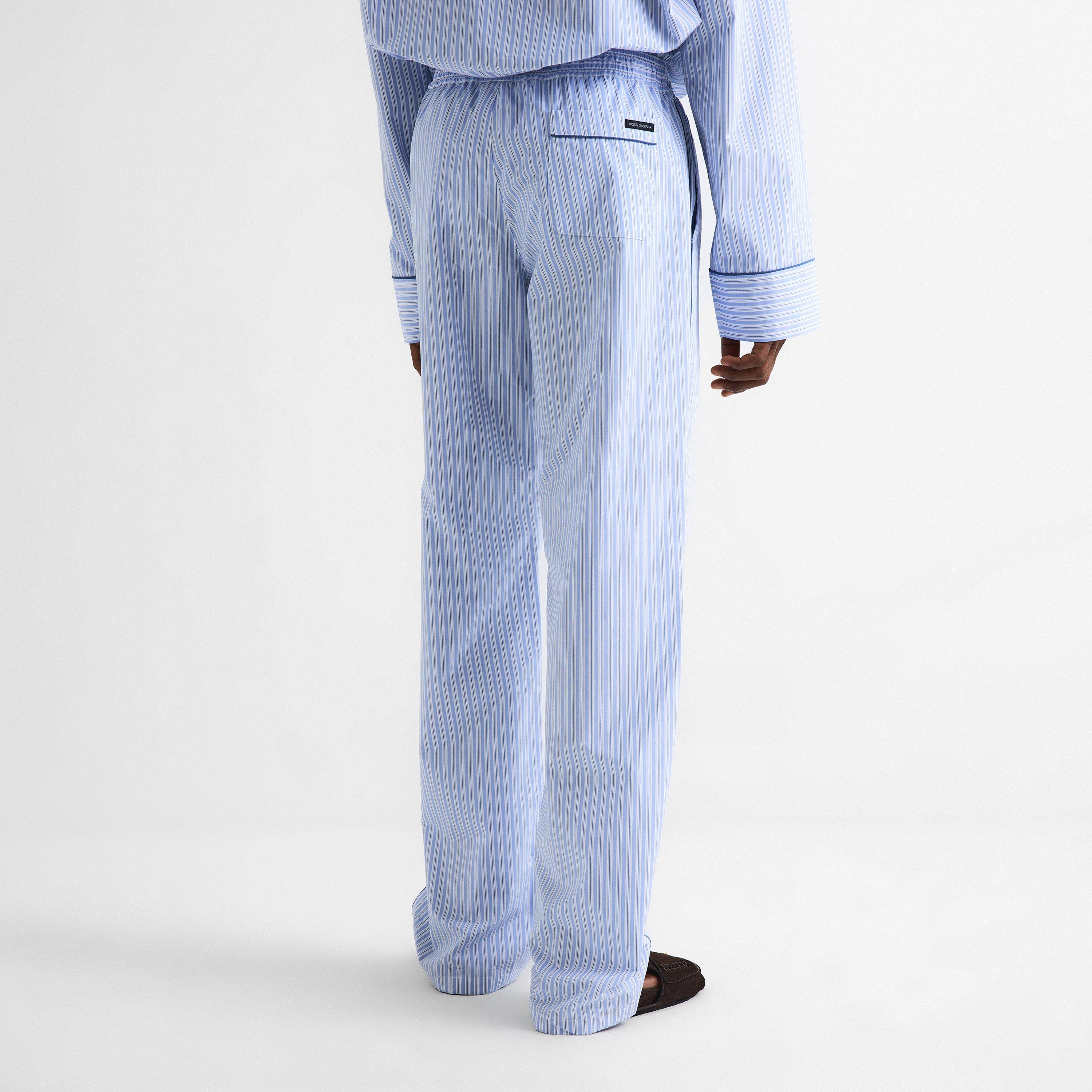 Blue/White - Dolce and Gabbana - Men's Wide Leg Trousers - 4