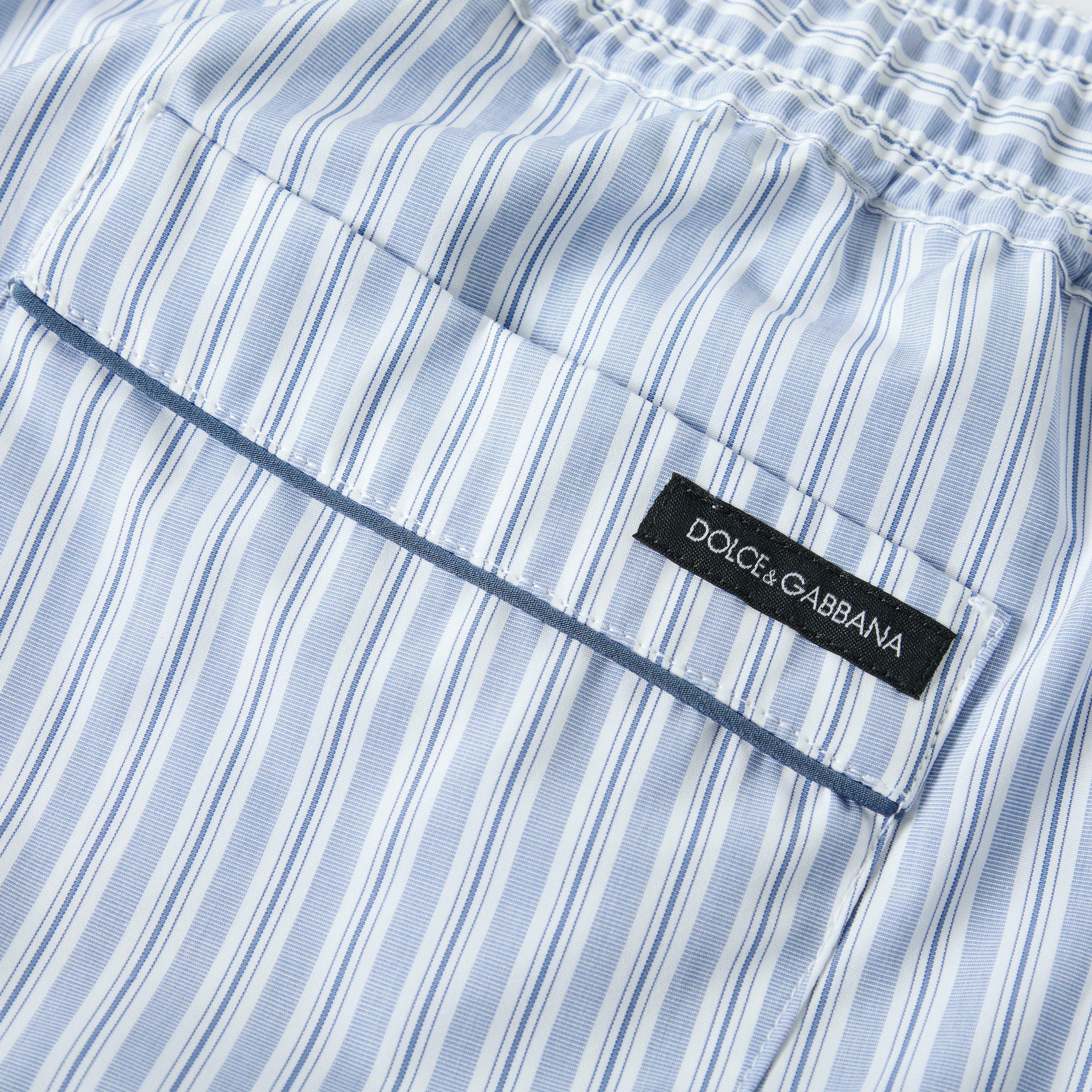 Blue/White - Dolce and Gabbana - Men's Wide Leg Trousers - 3