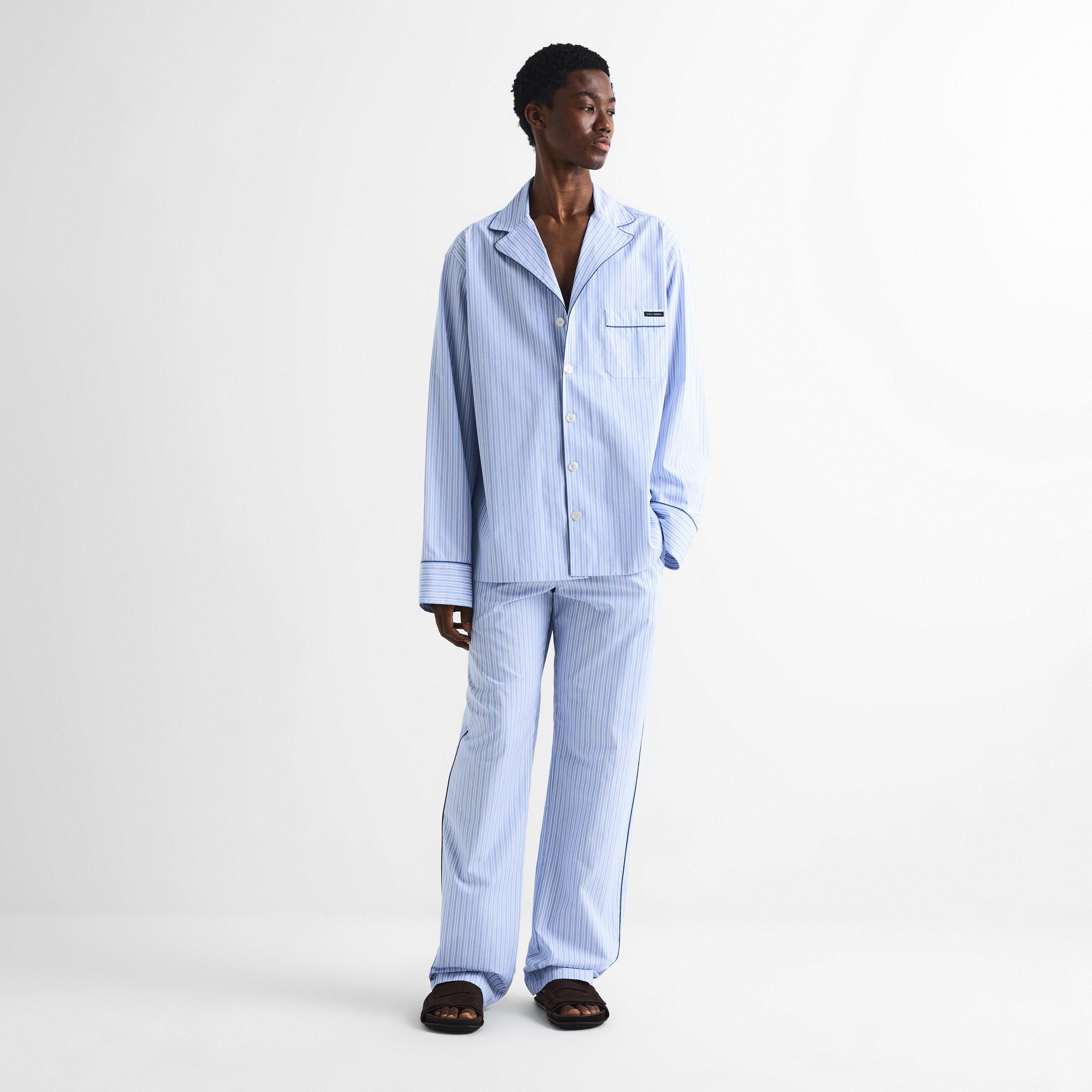 Blue/White - Dolce and Gabbana - Men's Wide Leg Trousers - 6
