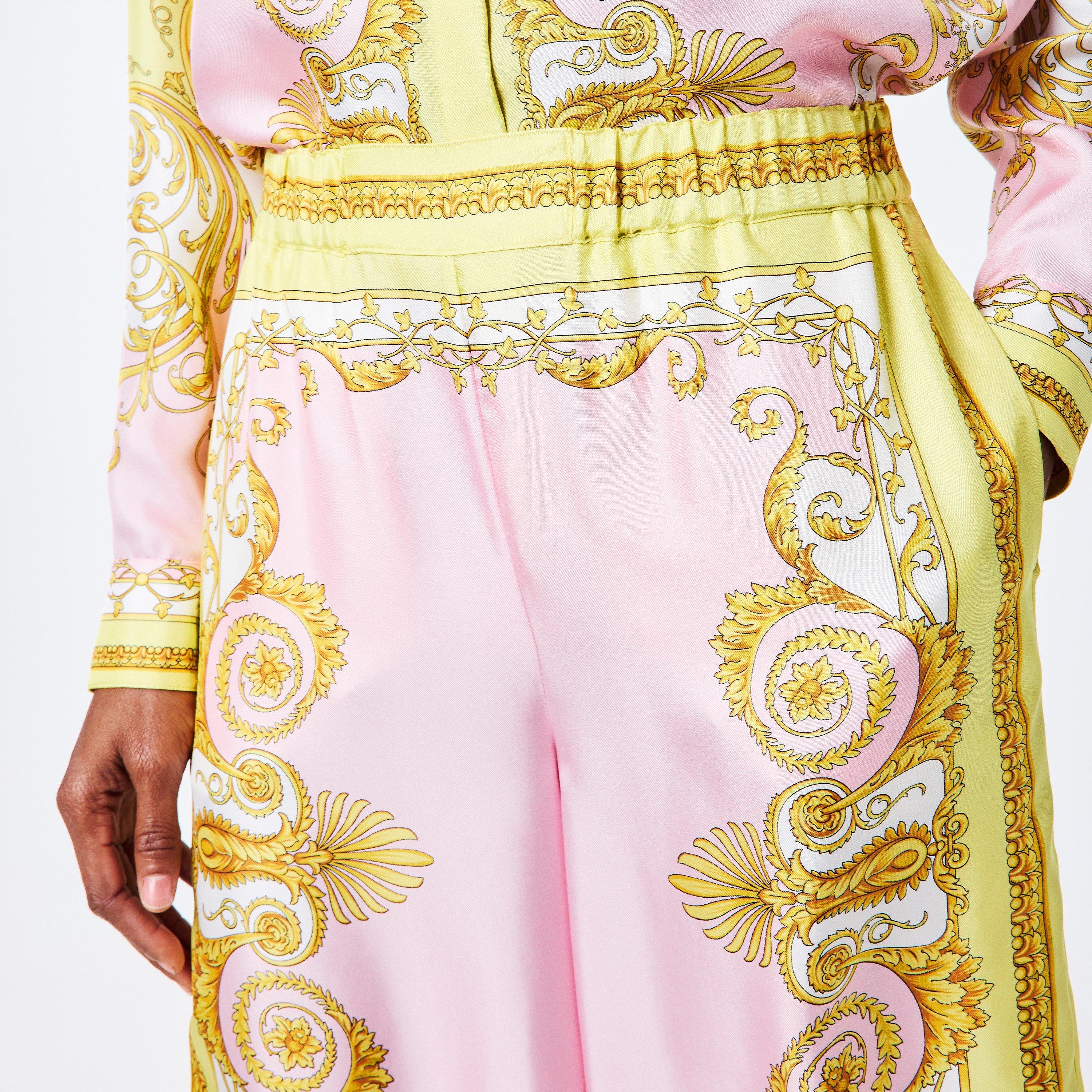 Yellow Rose - Versace - Barocco Silk Trousers - 5