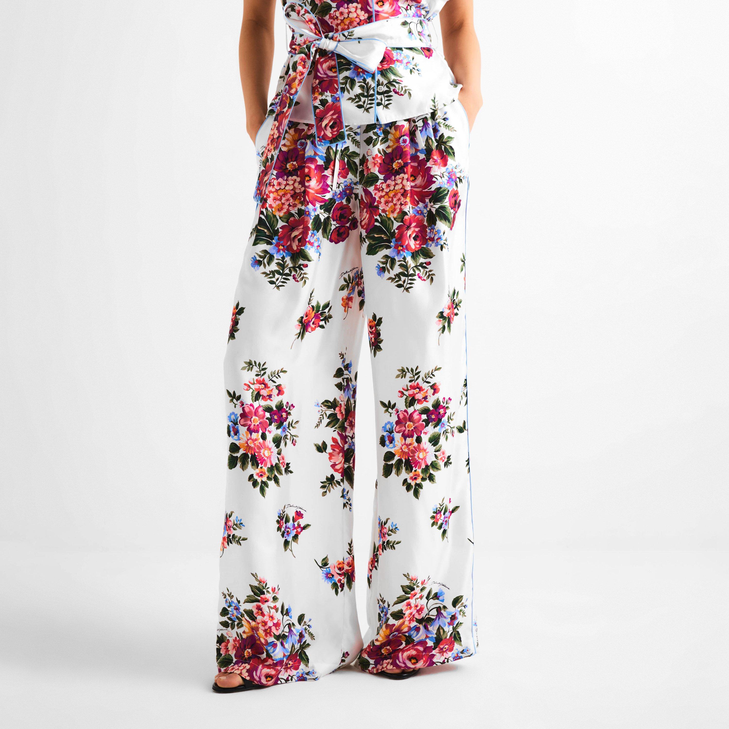 Fiori Bianco - Dolce and Gabbana - DG Floral Trousers Ld61 - 3