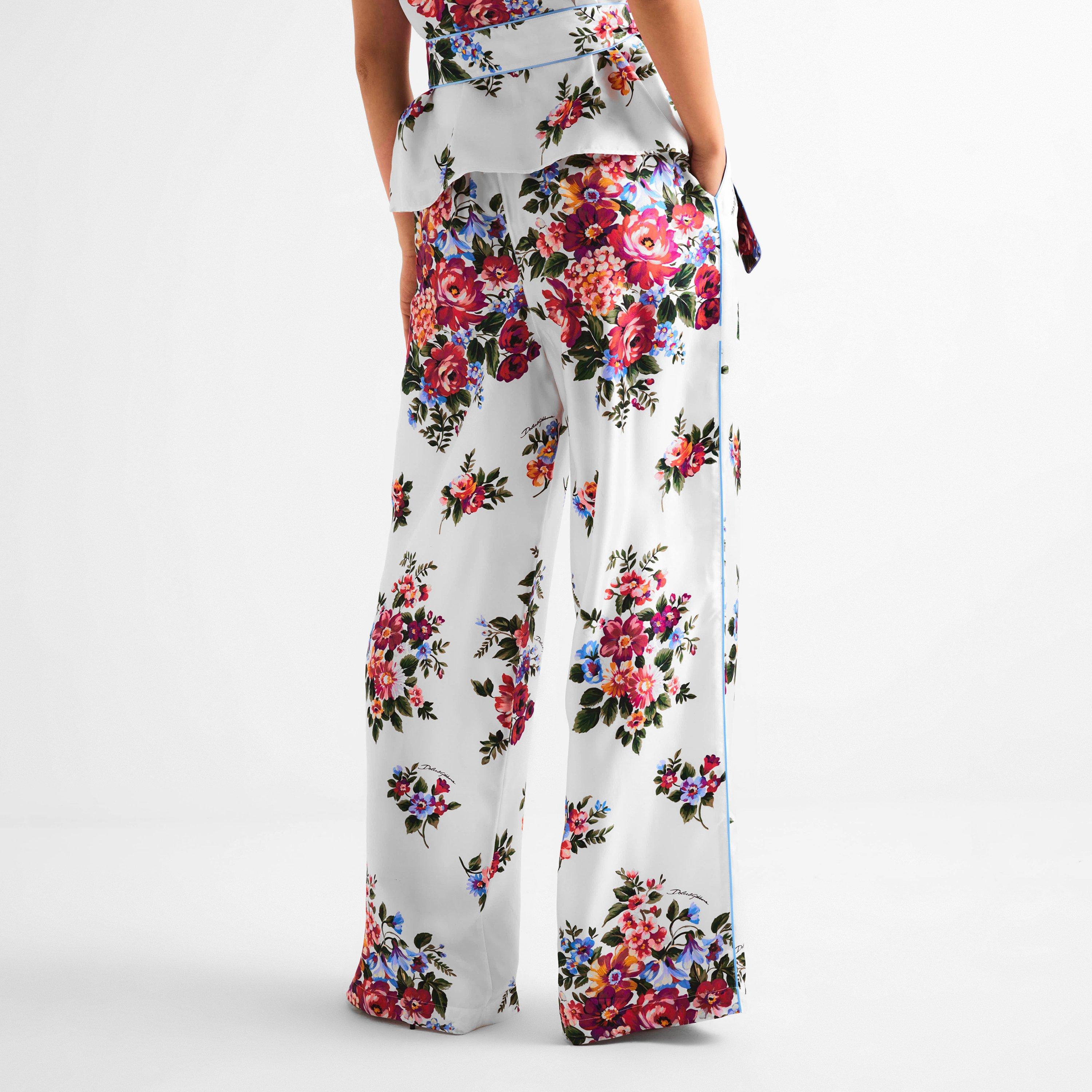 Fiori Bianco - Dolce and Gabbana - DG Floral Trousers Ld61 - 4