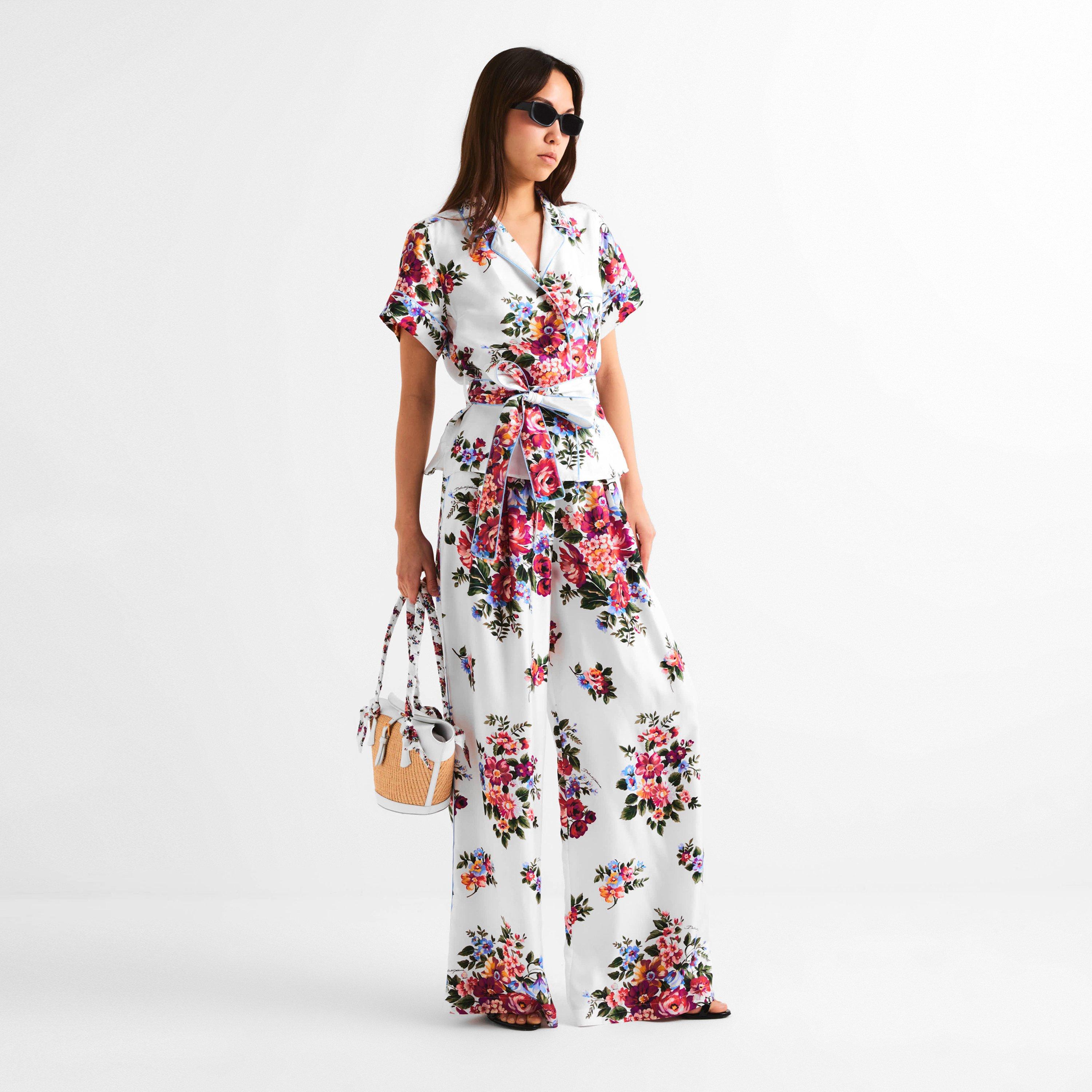 Fiori Bianco - Dolce and Gabbana - DG Floral Trousers Ld61 - 6