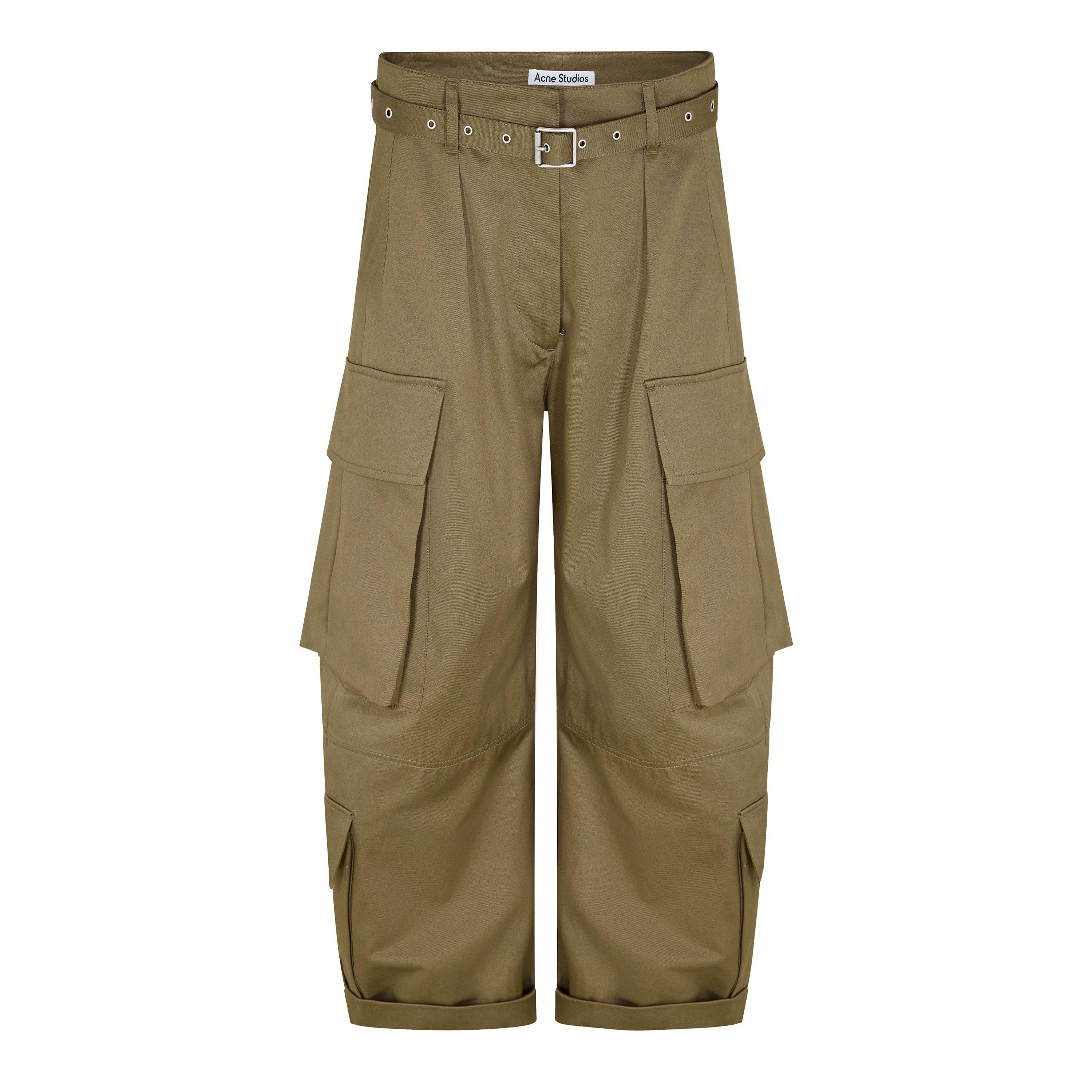 Acne Studios Womens Pama Cargo Trousers - KHAKI GREEN - Size 36