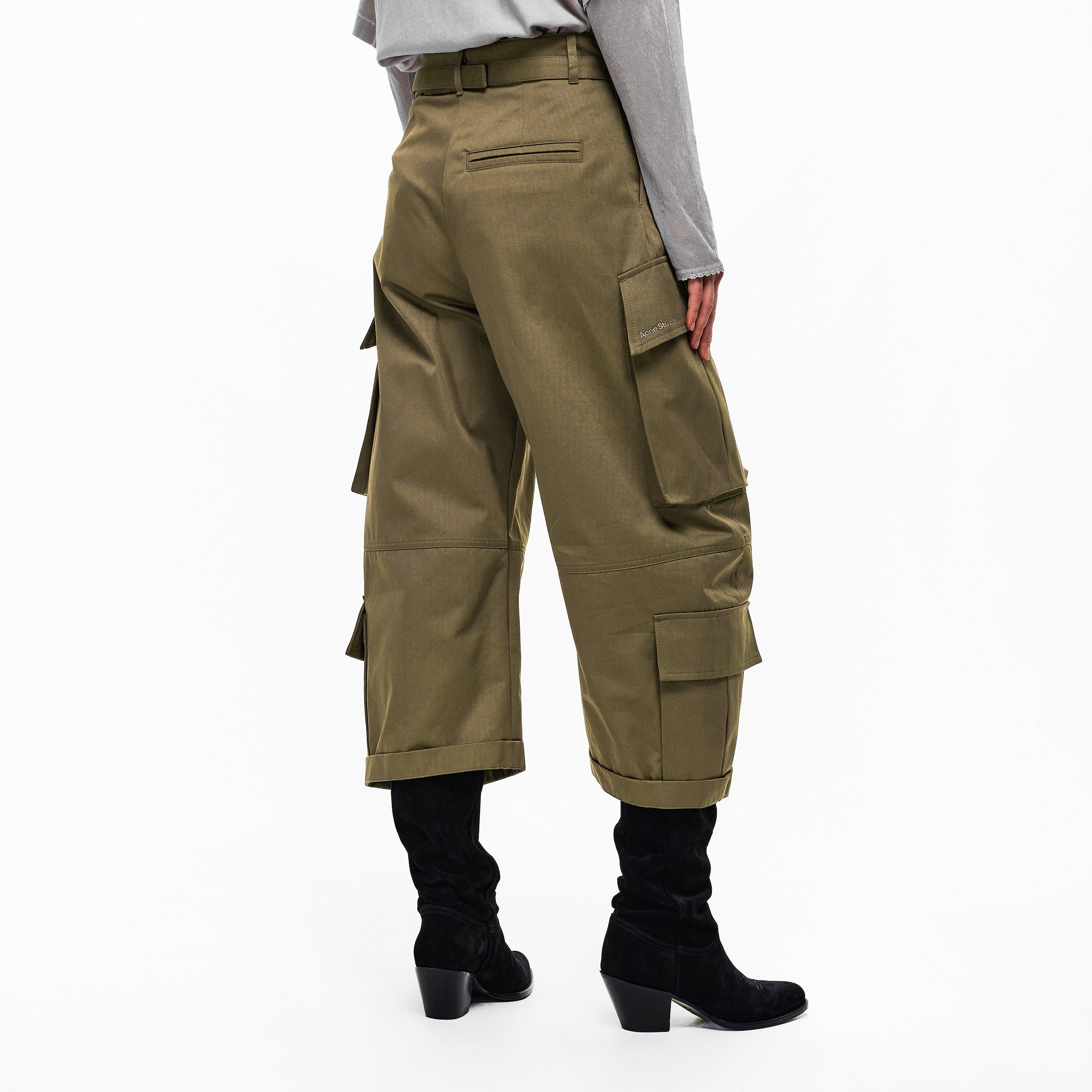 KHAKI GREEN - Acne Studios - Womens Pama Cargo Trousers - 4