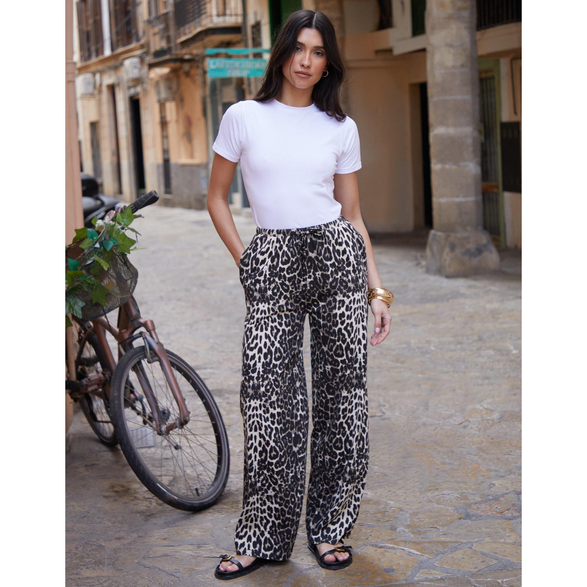 Leopard - Threadbare - Women's Madri Wide Leg Trouser - 2