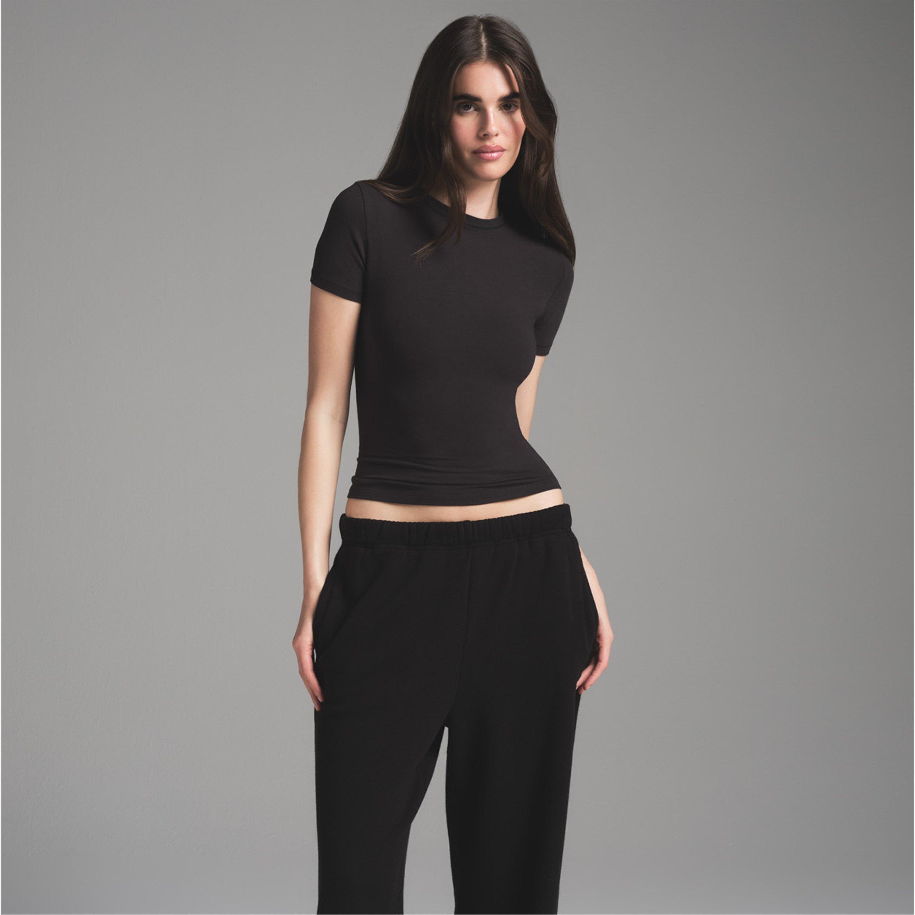 Onyx - SKIMS - Womens Cotton Fleece Classic Straight Leg Pant - 2