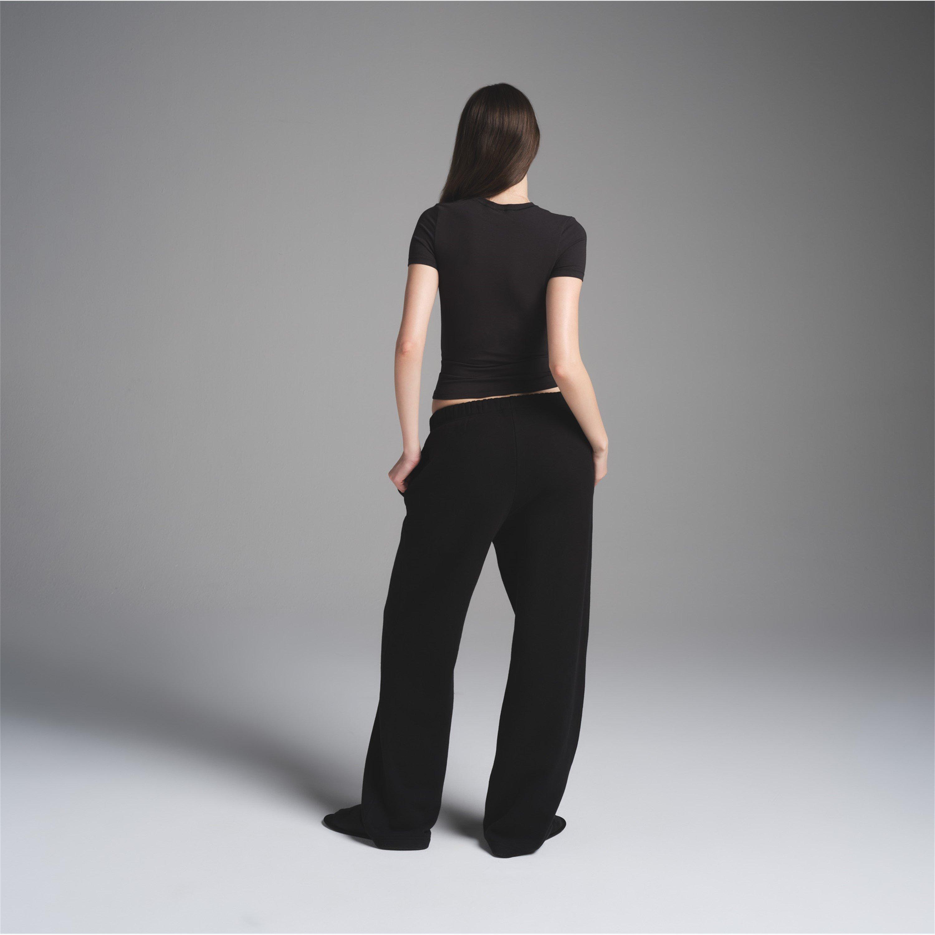 Onyx - SKIMS - Womens Cotton Fleece Classic Straight Leg Pant - 3