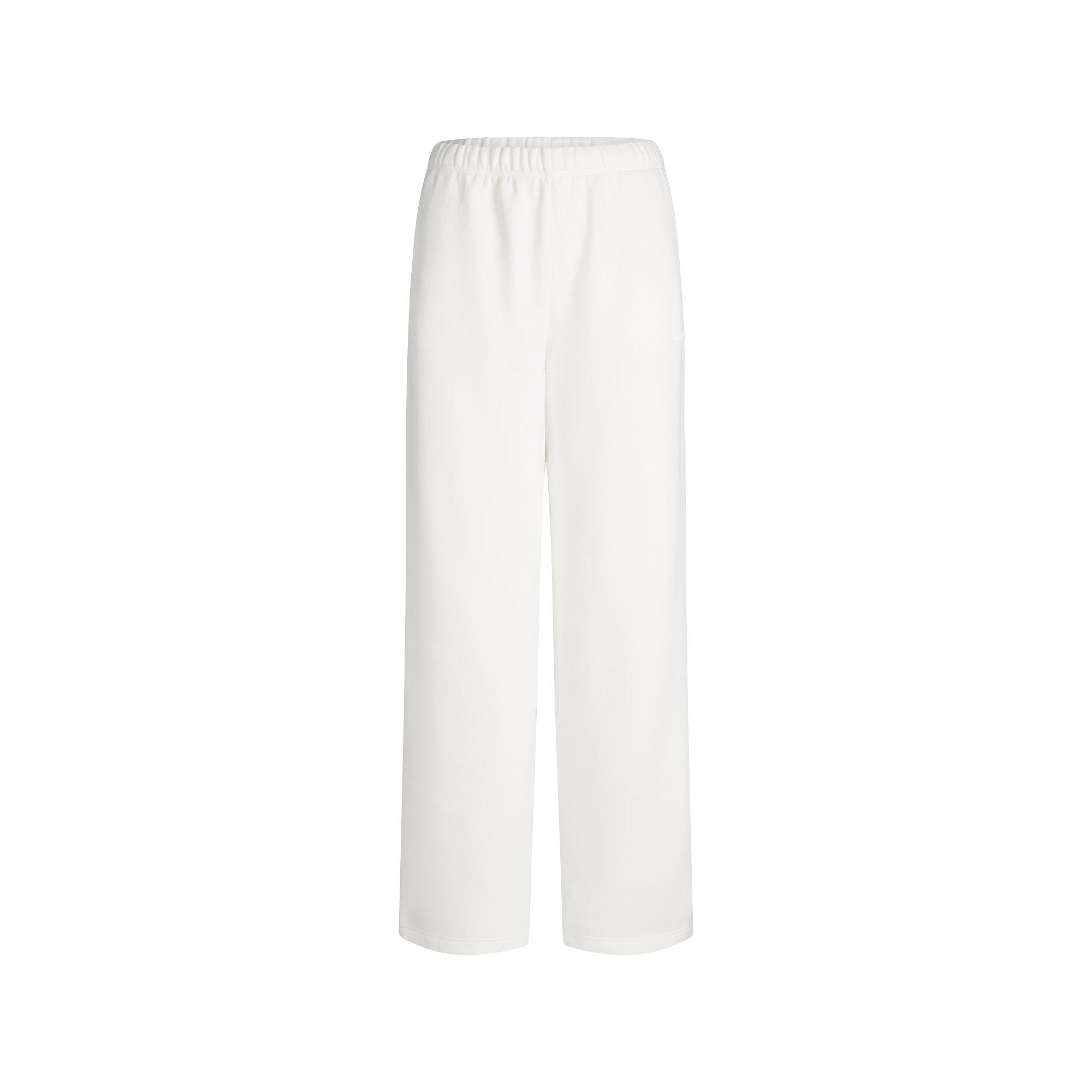 SKIMS Womens Cotton Fleece Classic Straight Leg Pant - MARBLE - Size 16 (XL)