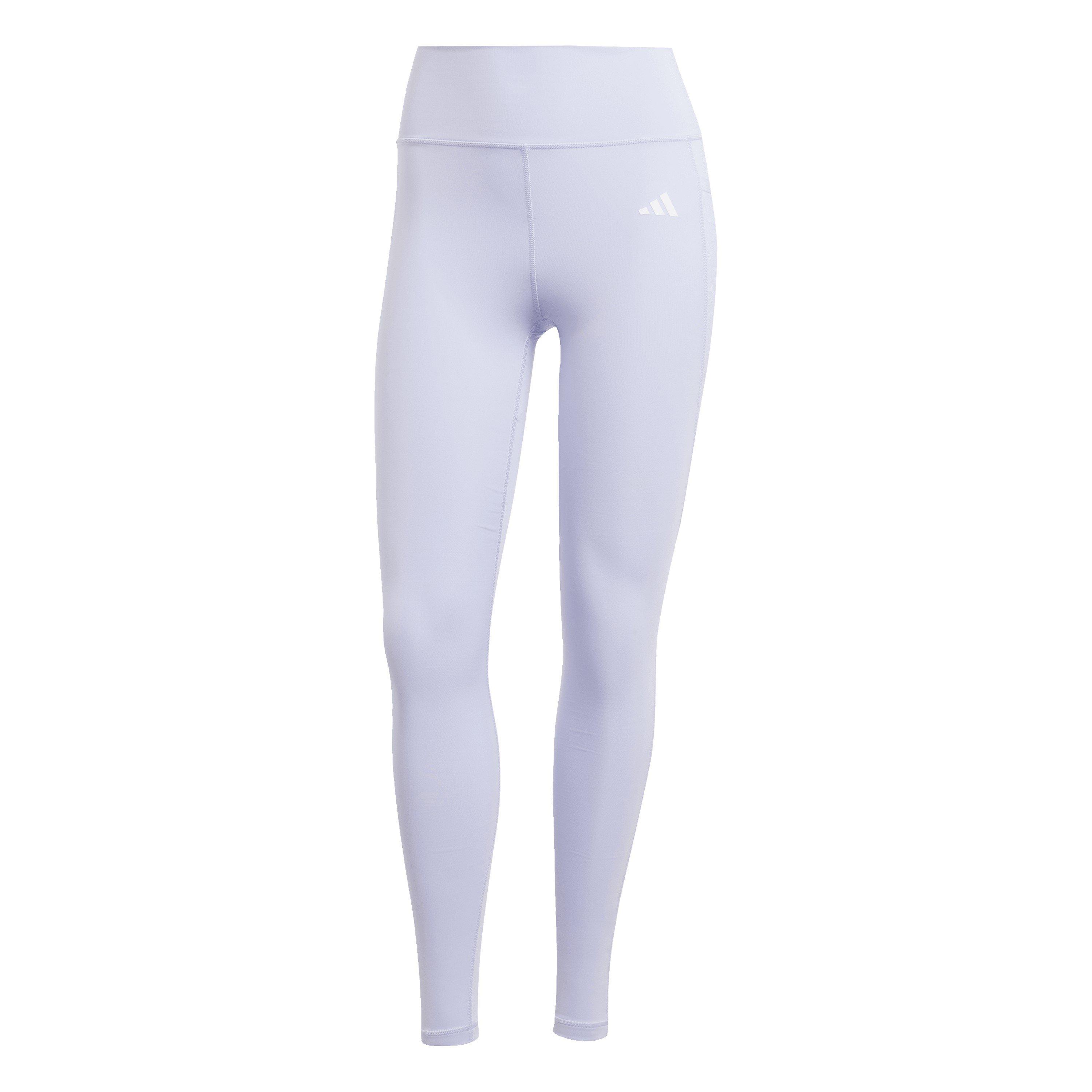 Adidas Women's Optime Essentials Stash Pocket Full-Length Leggings - Violet/White - 14 (L)