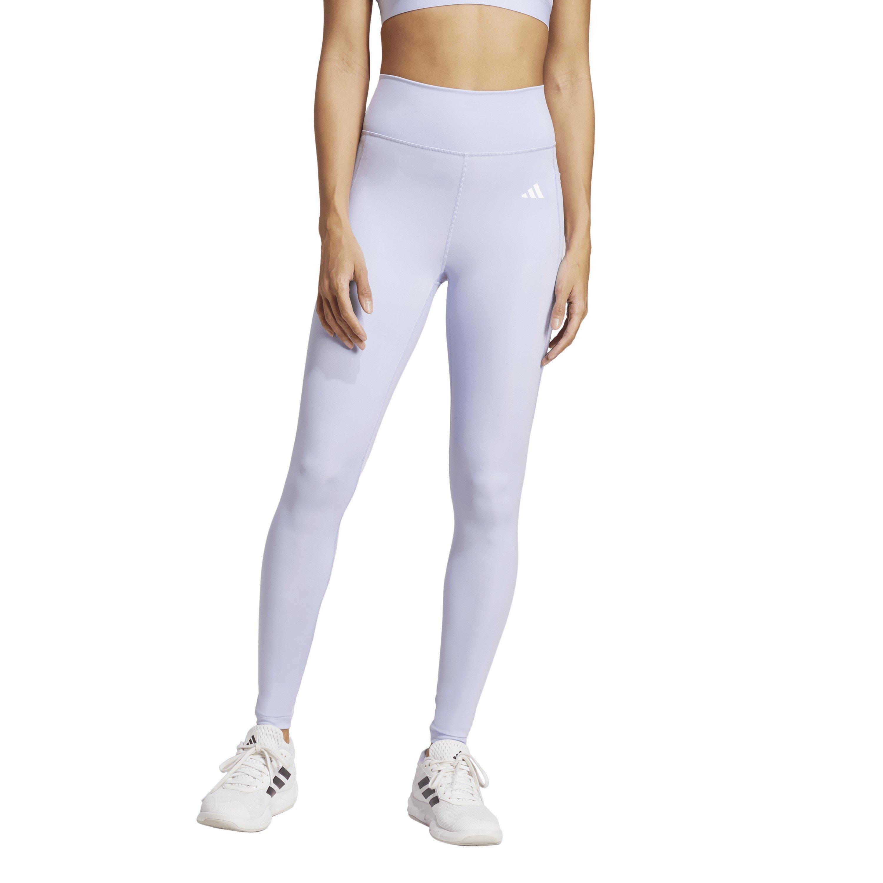 Violet/White - adidas - Optime Essentials Stash Pocket Full-Length Leggings Womens - 2
