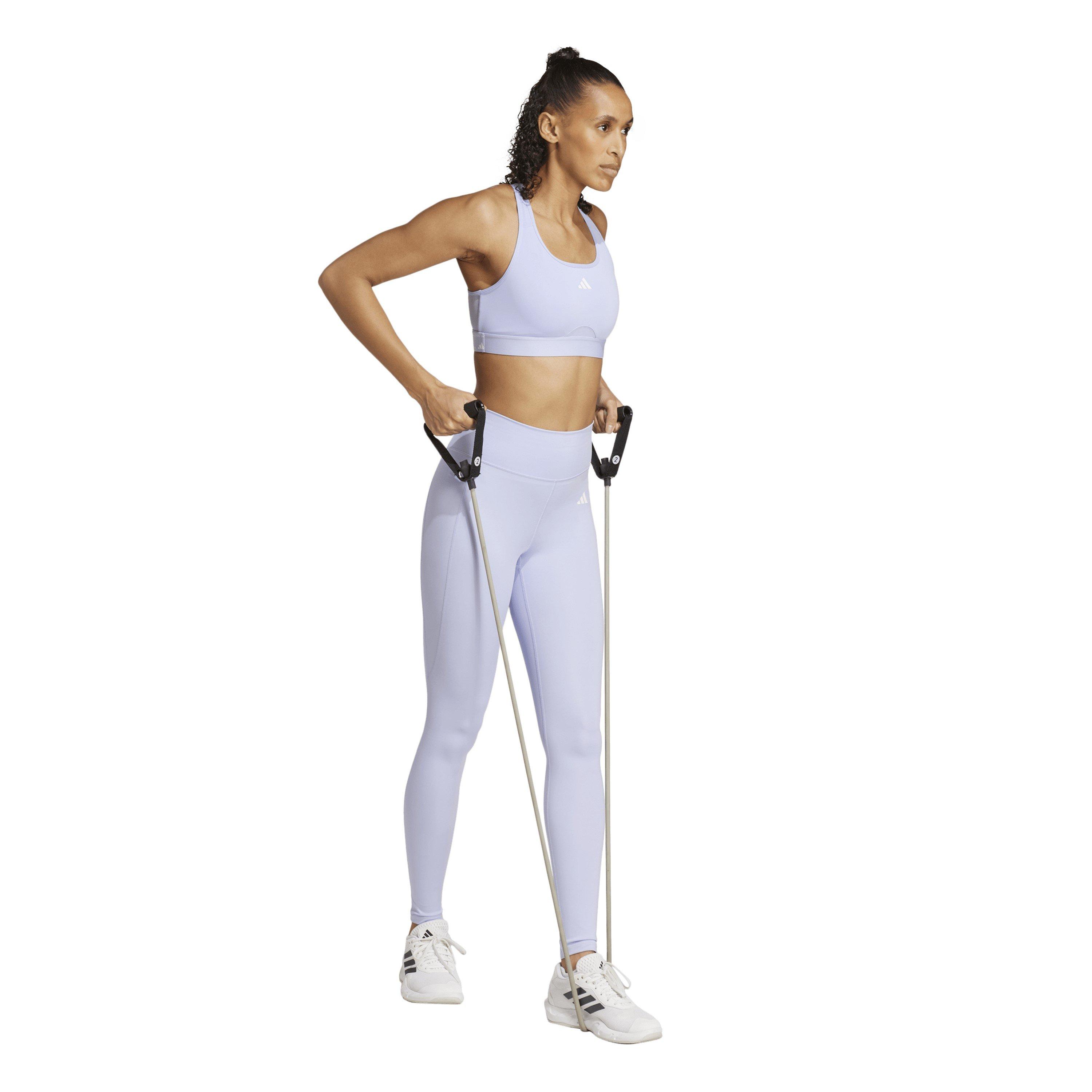 Violet/White - adidas - Optime Essentials Stash Pocket Full-Length Leggings Womens - 6