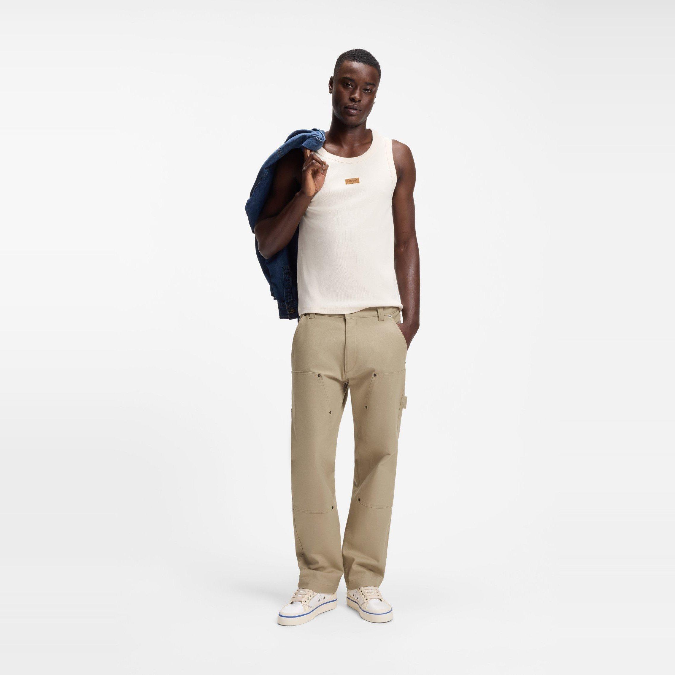 Beige 269 - Hugo - Men's Wide Leg Trousers - 5