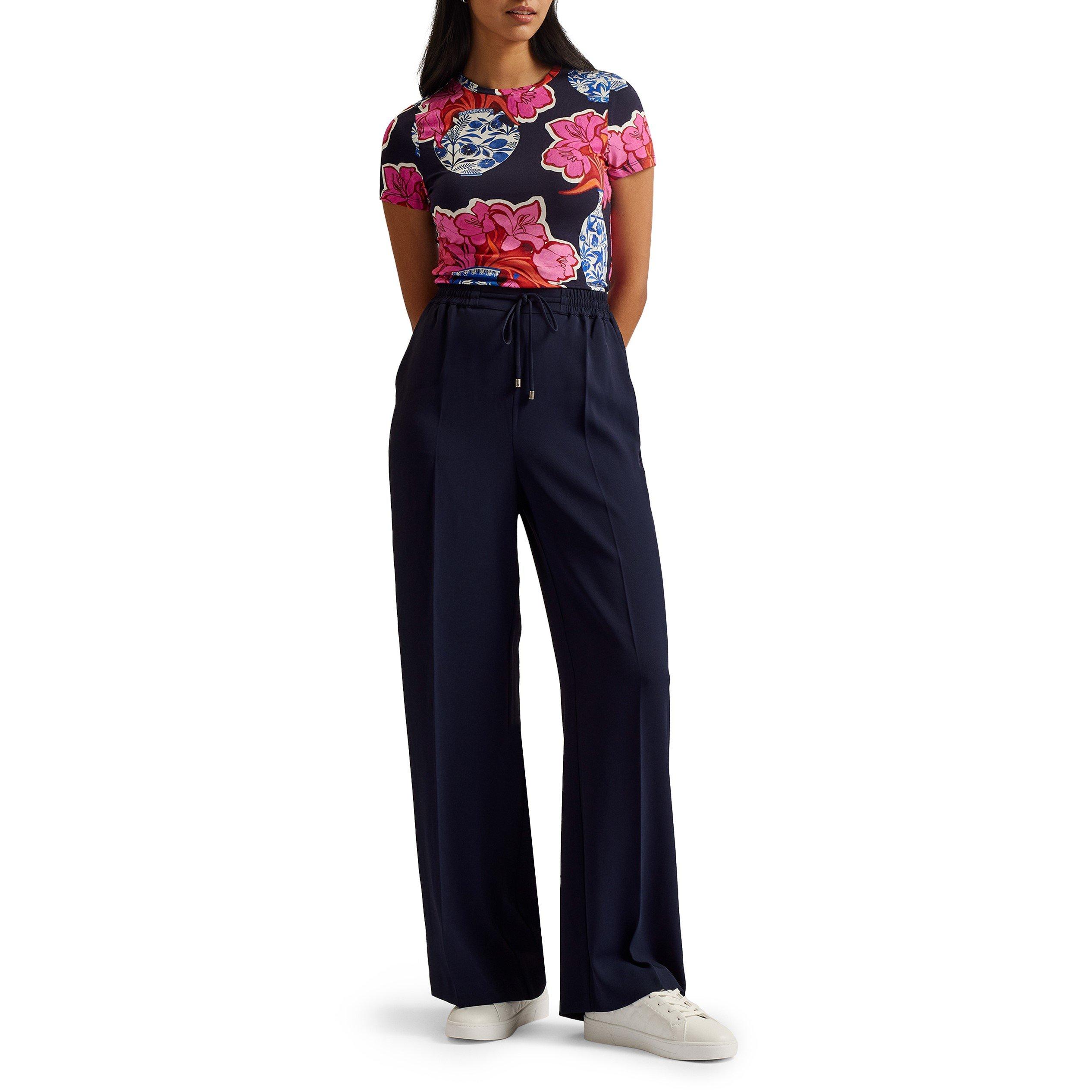 Dk-Blue - Ted Baker - Women's Open Hem Fleece Joggers - 6