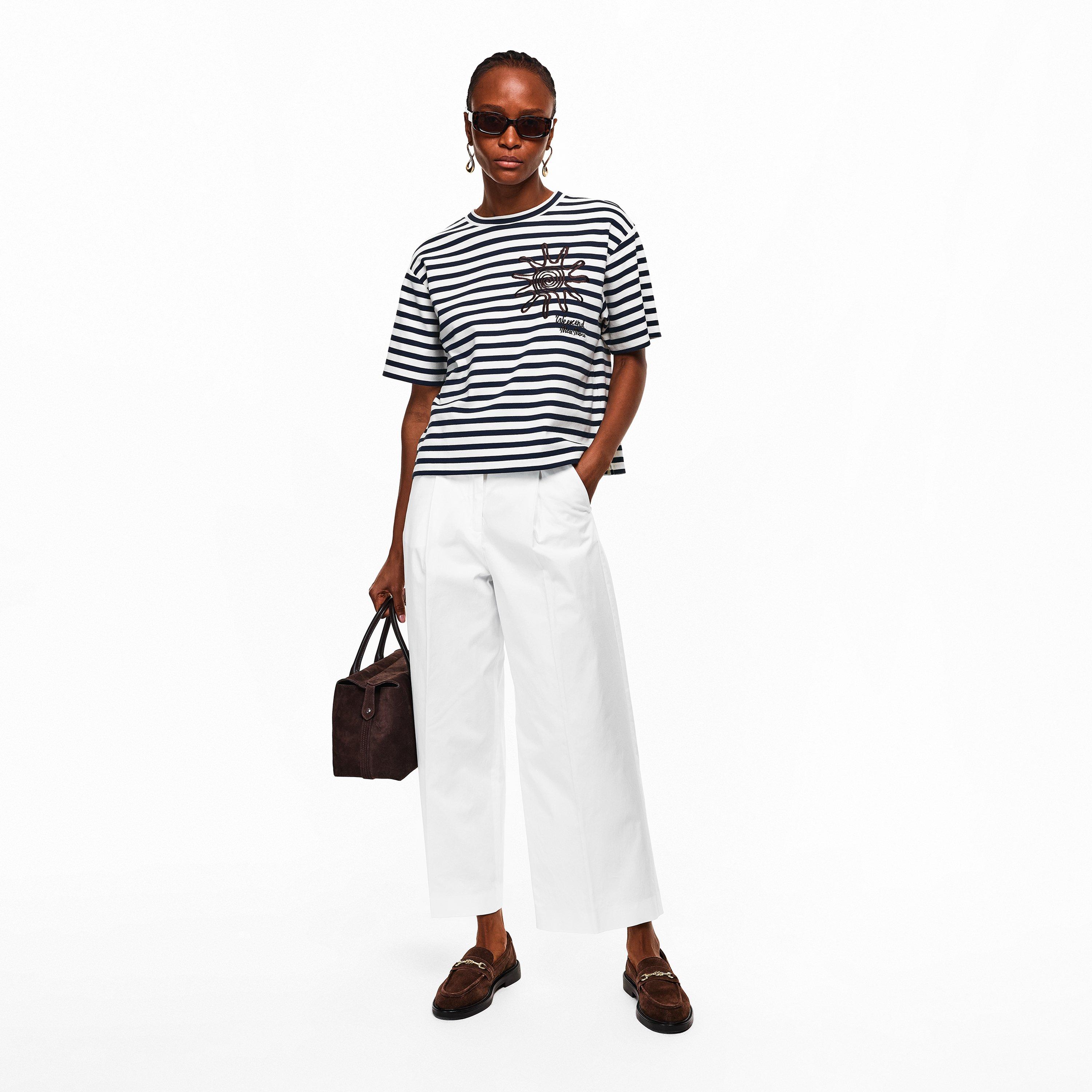 White - Weekend Max Mara - Women's Bellico Wide Leg Trousers - 5