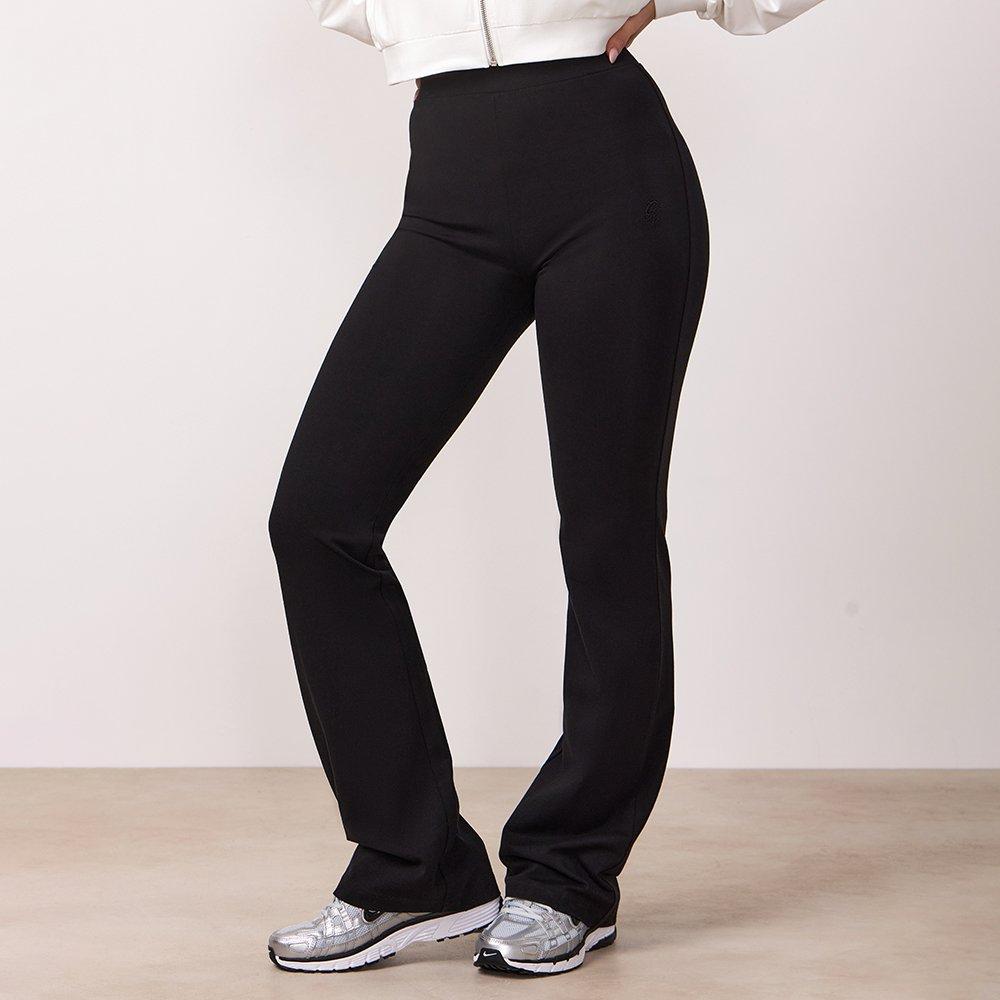 Sort - Gym King - Gym King Victory Cotton Jersey Flared Legging - Black - 3