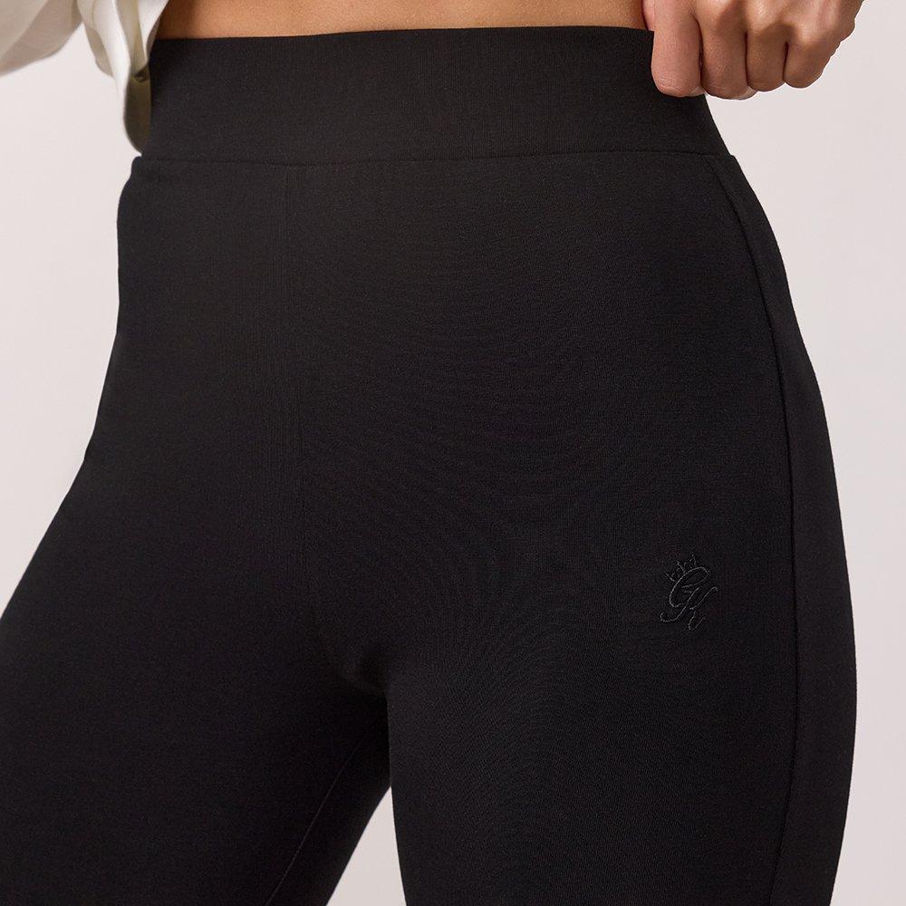 Sort - Gym King - Gym King Victory Cotton Jersey Flared Legging - Black - 5