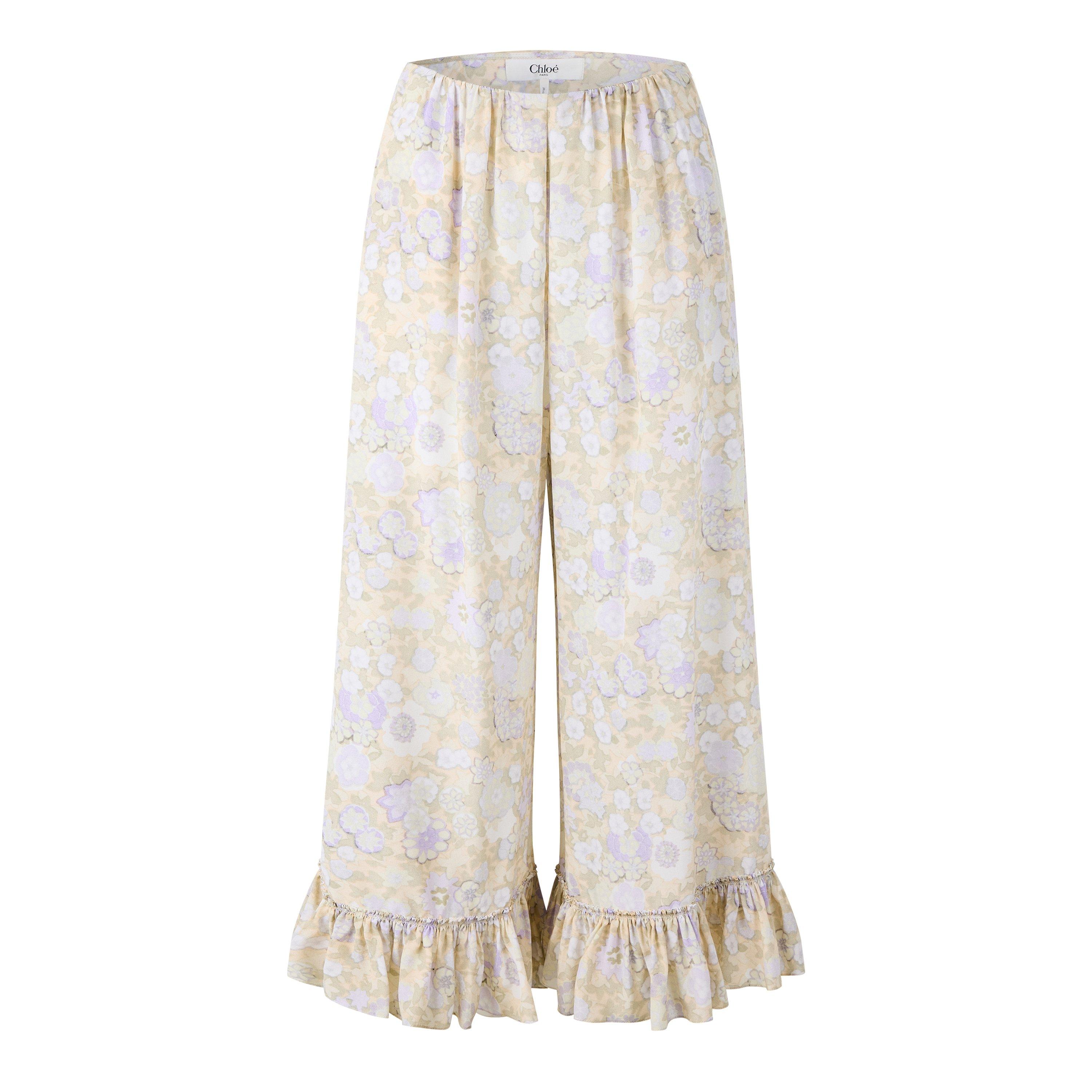 Chloe Women's PA29 Wide Leg Trousers - MultiC Purp - Size 38 (UK 10)