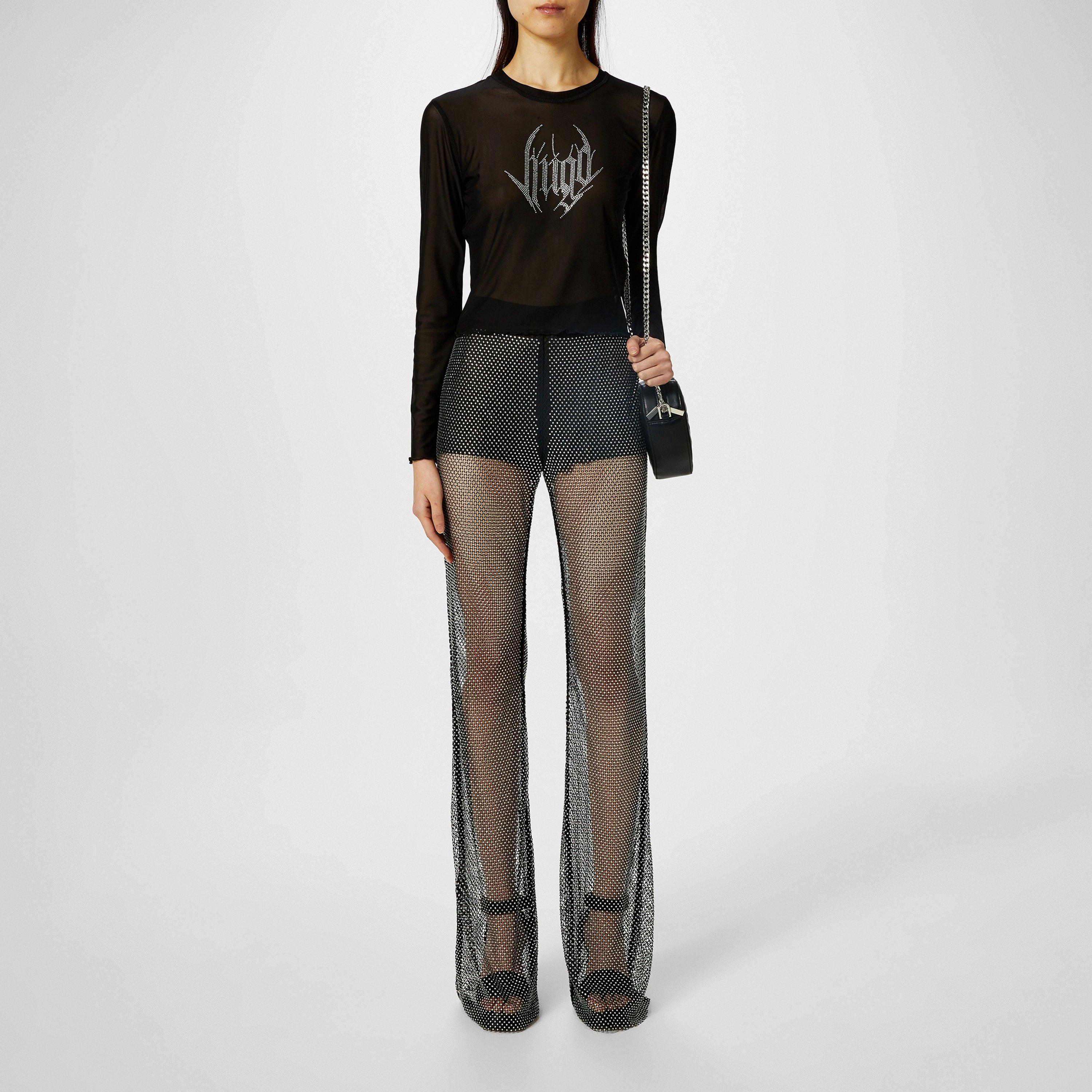 Black - Hugo - X Bella Poarch Slim-Fit Glitter-Mesh Trousers - 5