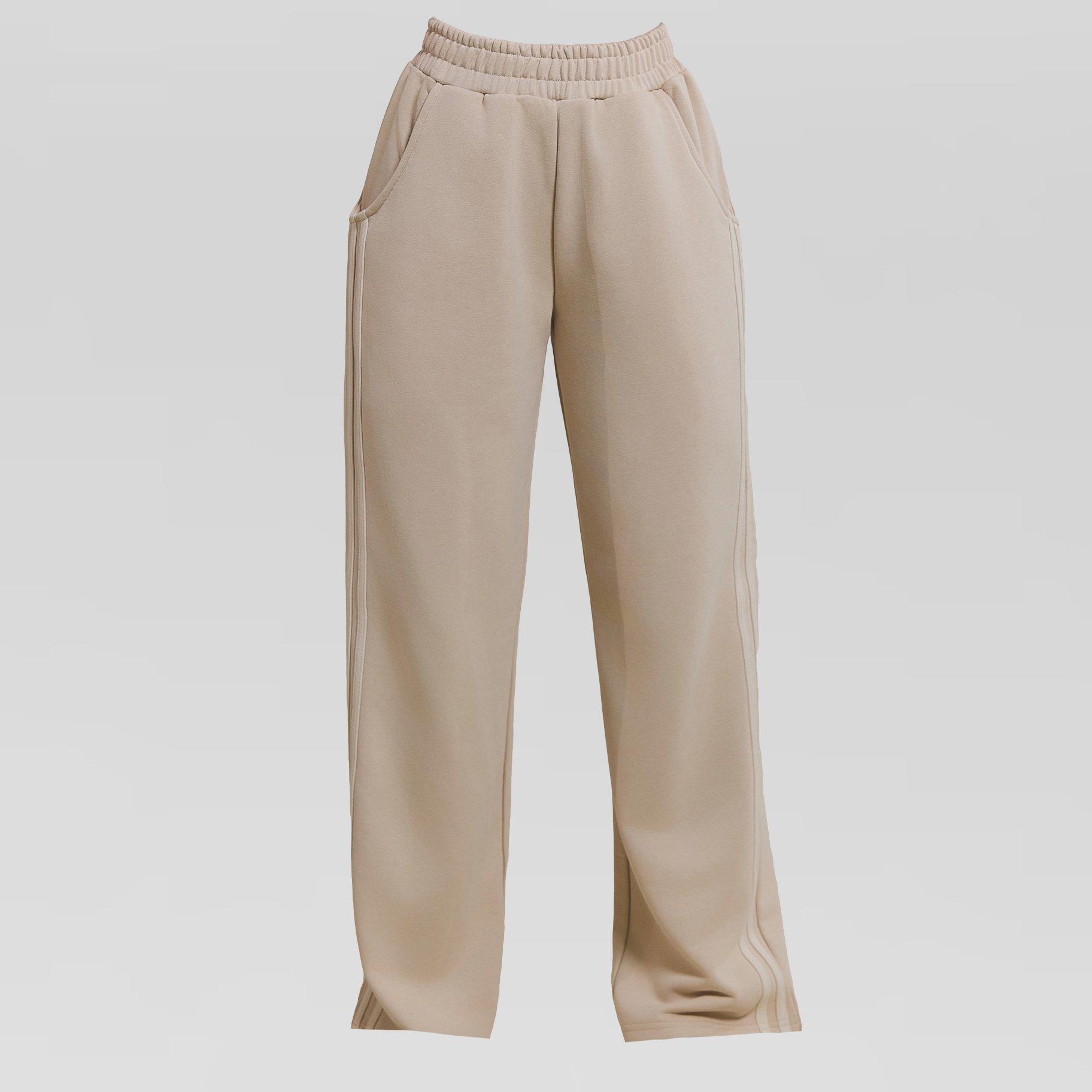 Stone - Mars The Label - Women's Kiera Open Hem Fleece Jogging Bottoms - 5