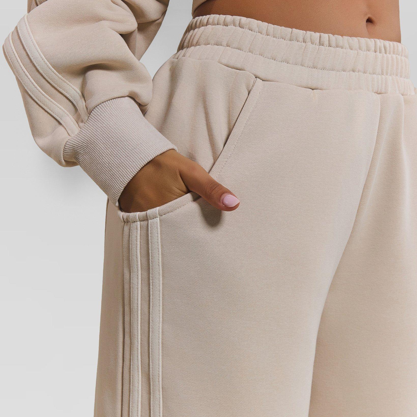 Stone - Mars The Label - Women's Kiera Open Hem Fleece Jogging Bottoms - 4