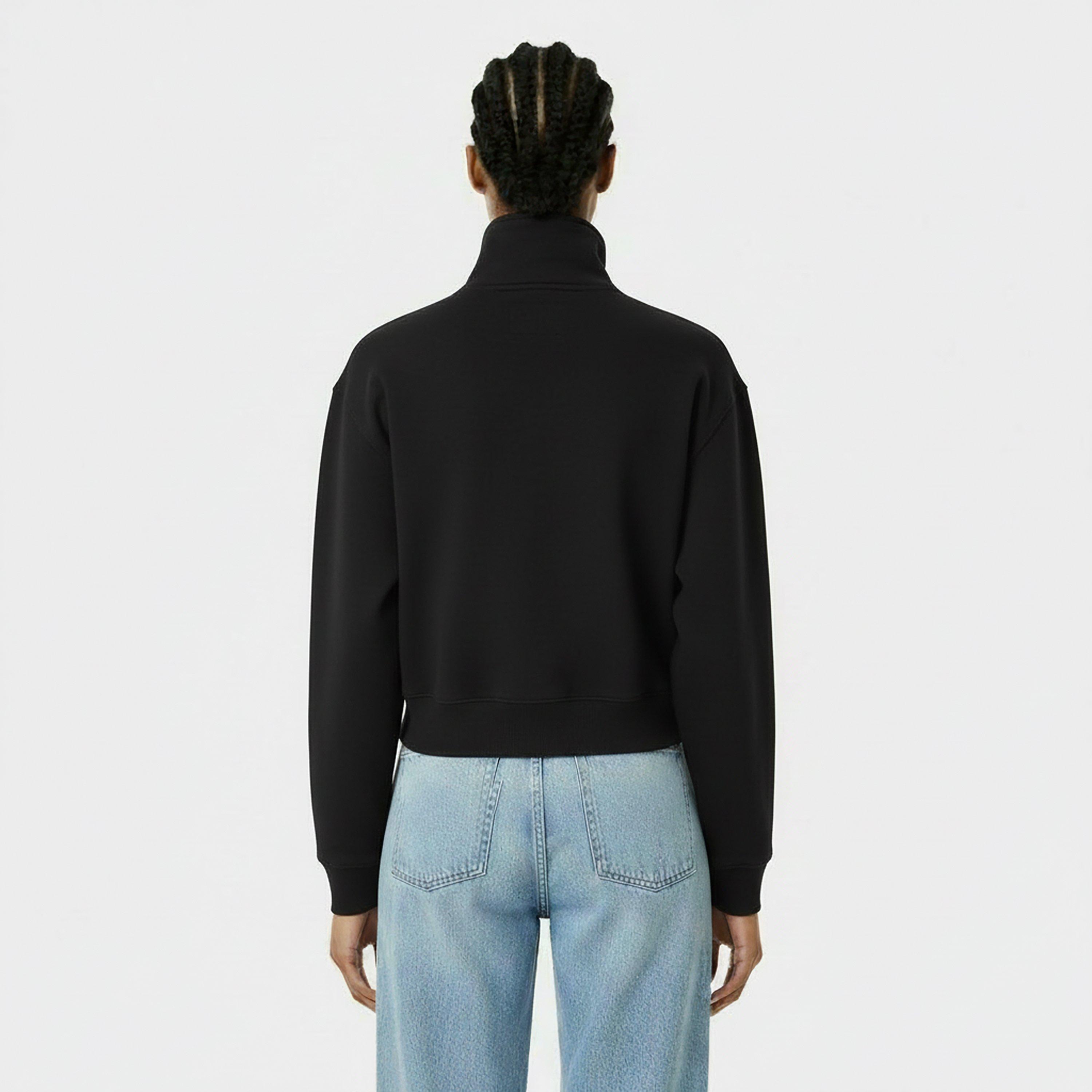 Black - Jack Wills - JW Honeylane Half Zip Sweatshirt Womens - 4