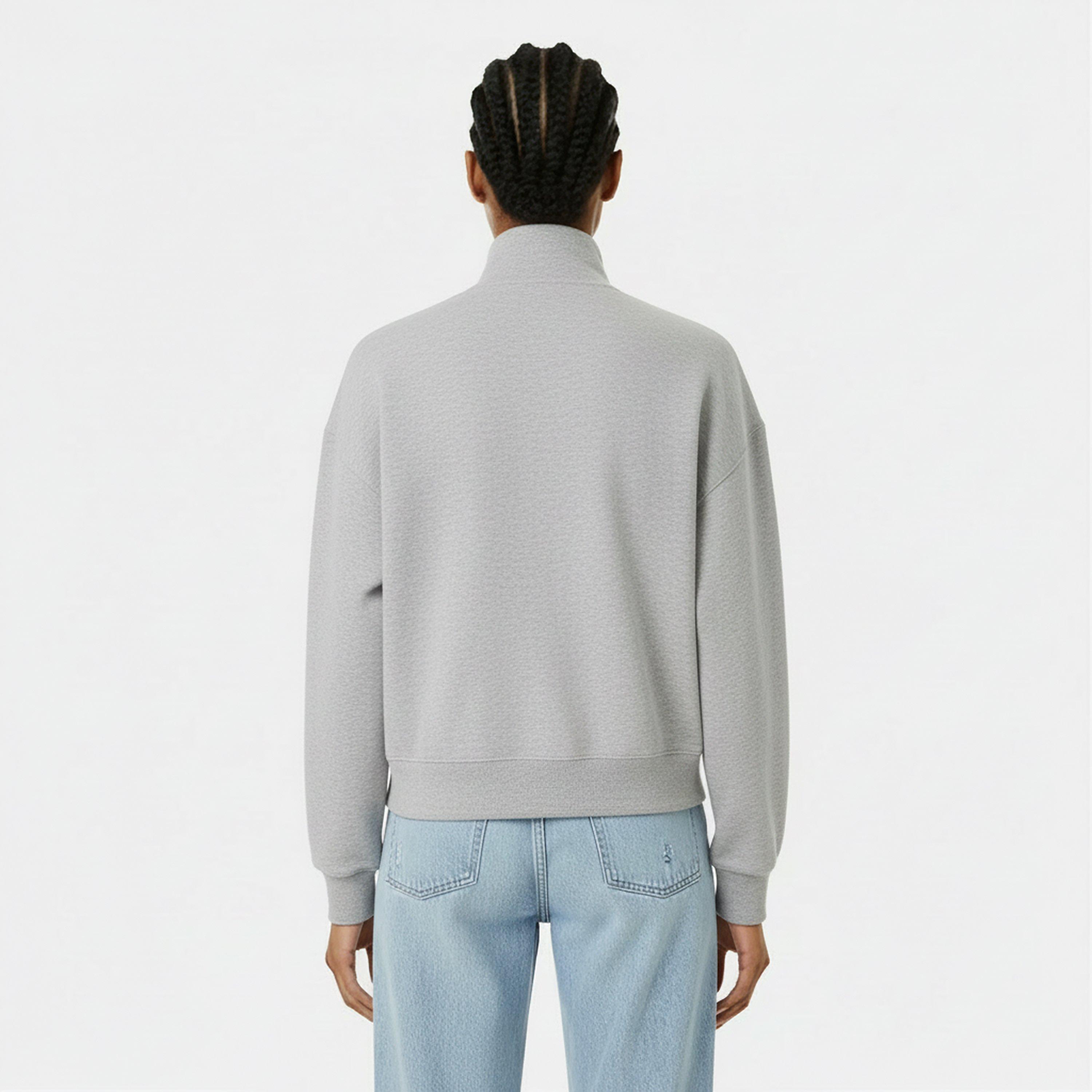 Grey Marl - Jack Wills - JW Honeylane Half Zip Sweatshirt Womens - 4