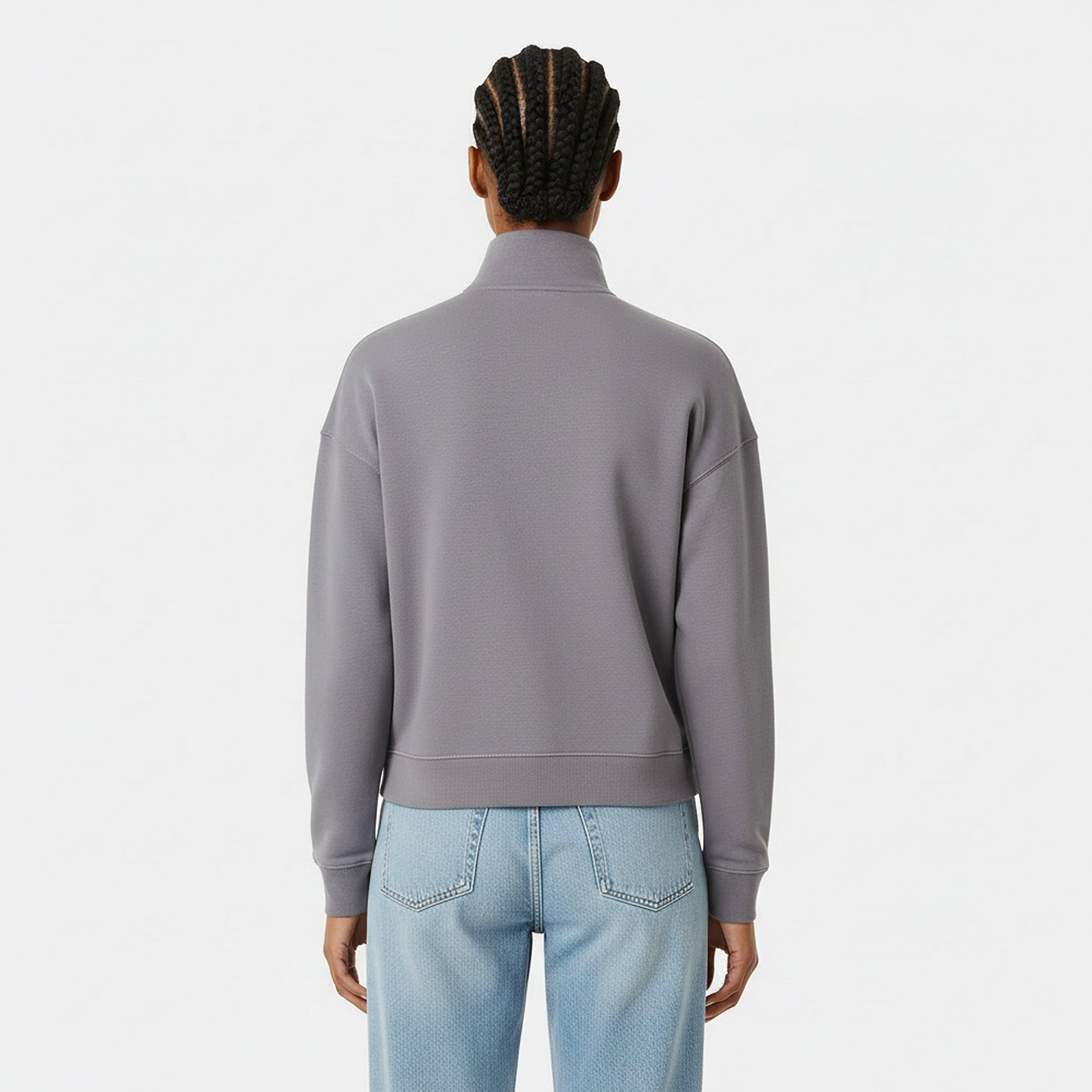 Felpa Donna Jack Wills Collo Aperto Cropped &ndash; Blu Navy O Grigio, Taglia 14