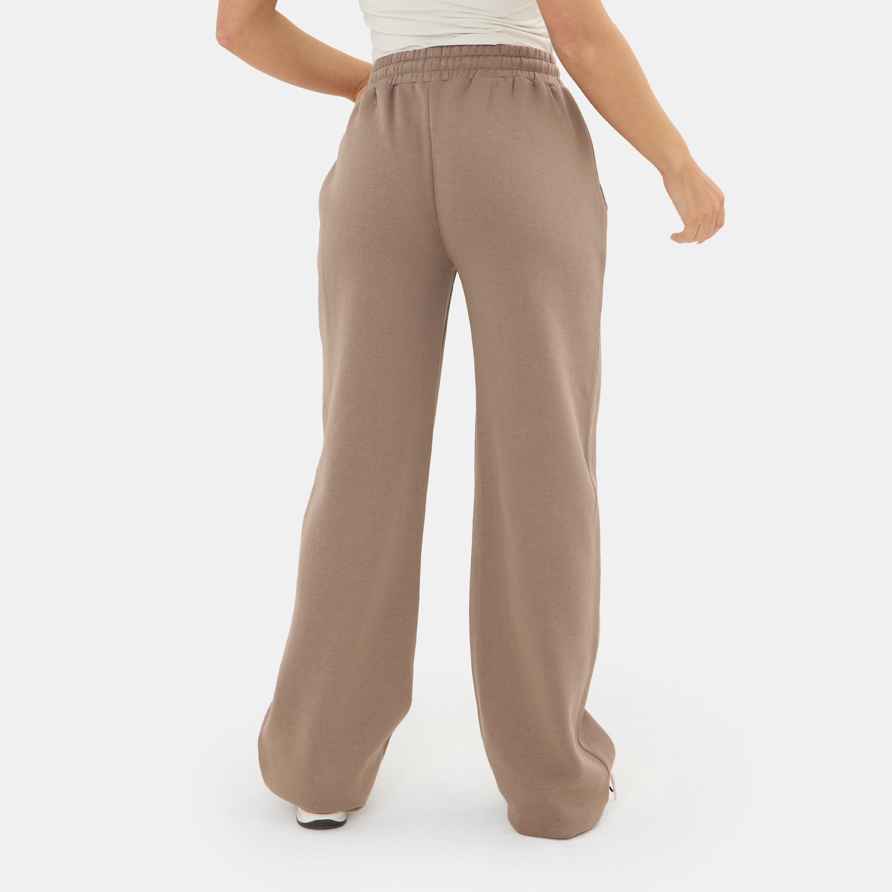 Taupe - I Saw It First - Womens Open Hem Jersey Jogging Bottoms - 4