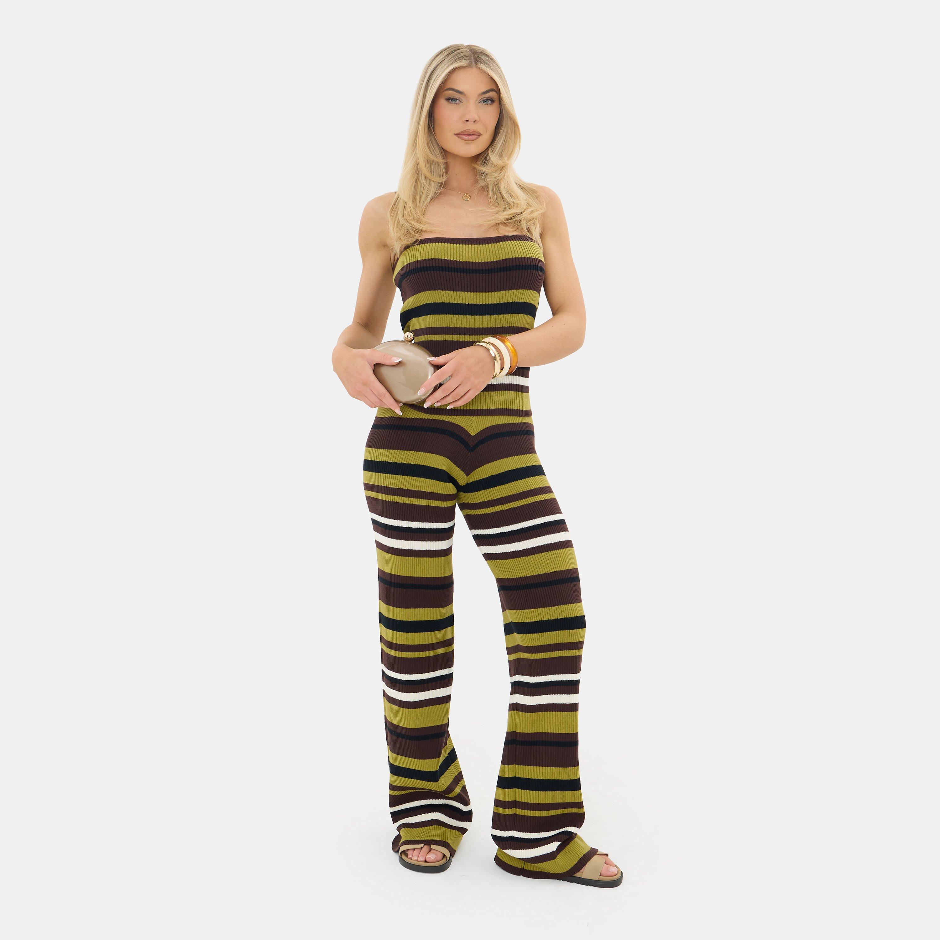 I Saw It First Striped Knitted Wide Leg Trouser