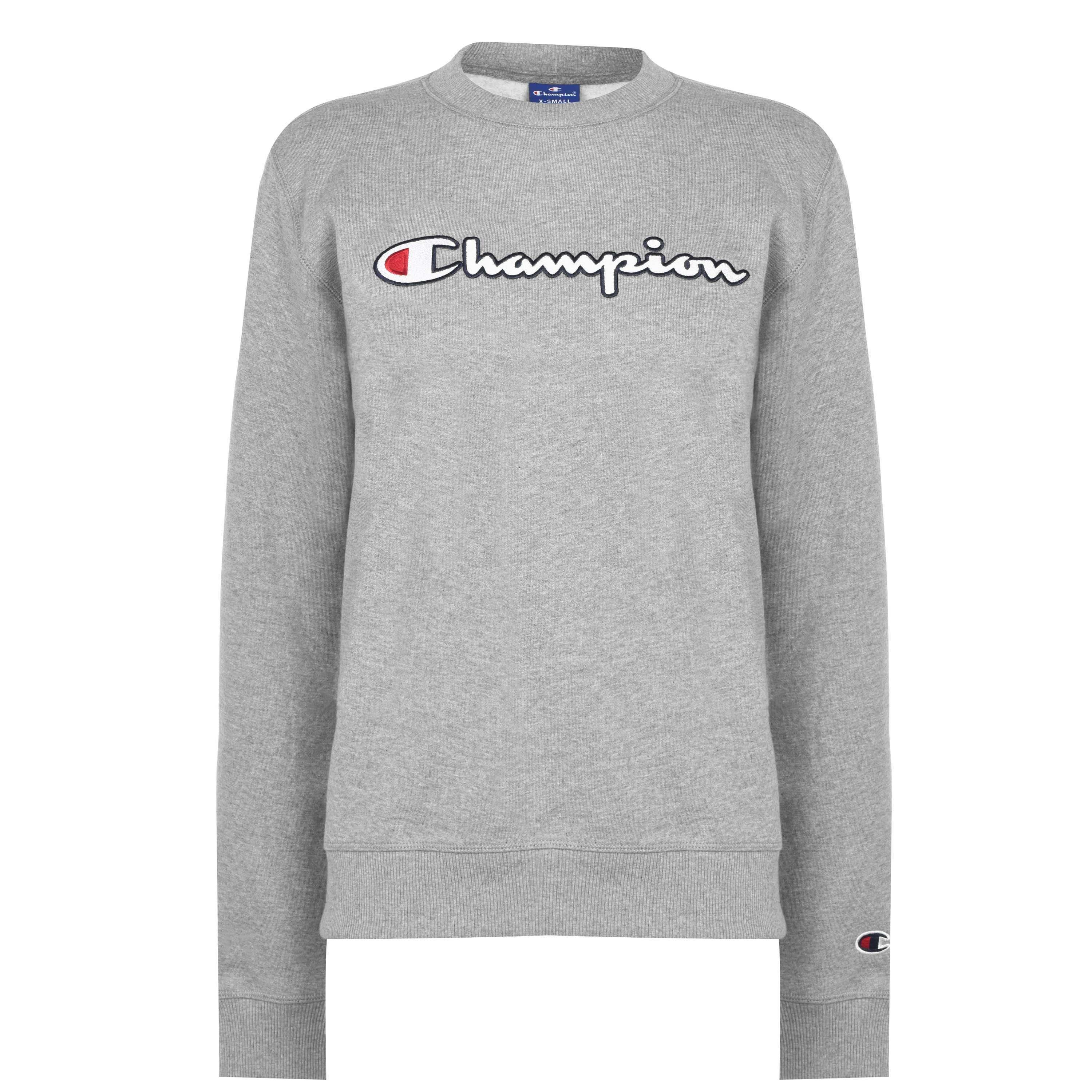 GRY - Champion - Script Crew Neck Sweatshirt - 1