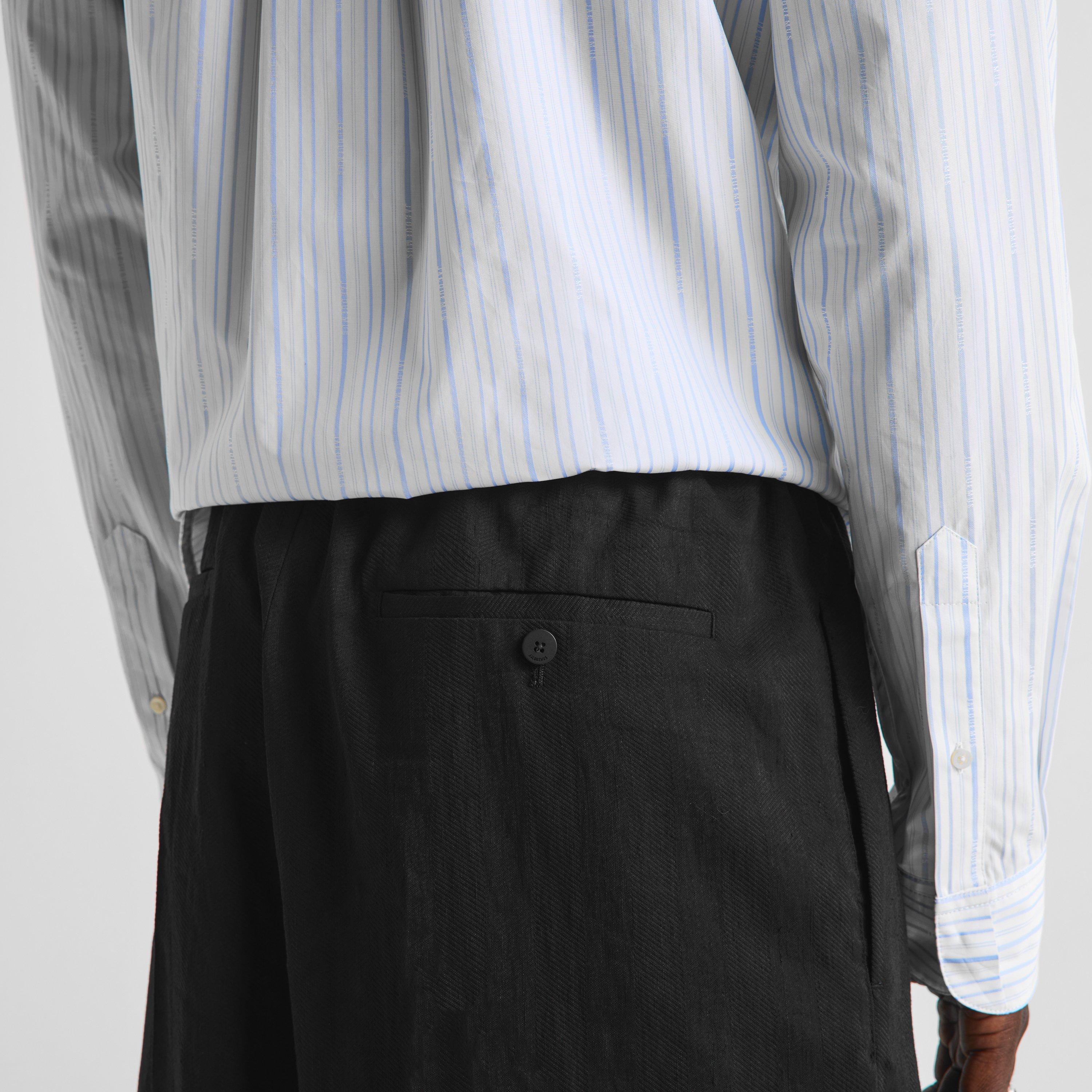 Black - Jacquemus - Men's Miami Pant Linen Wide-Leg Trousers - 5