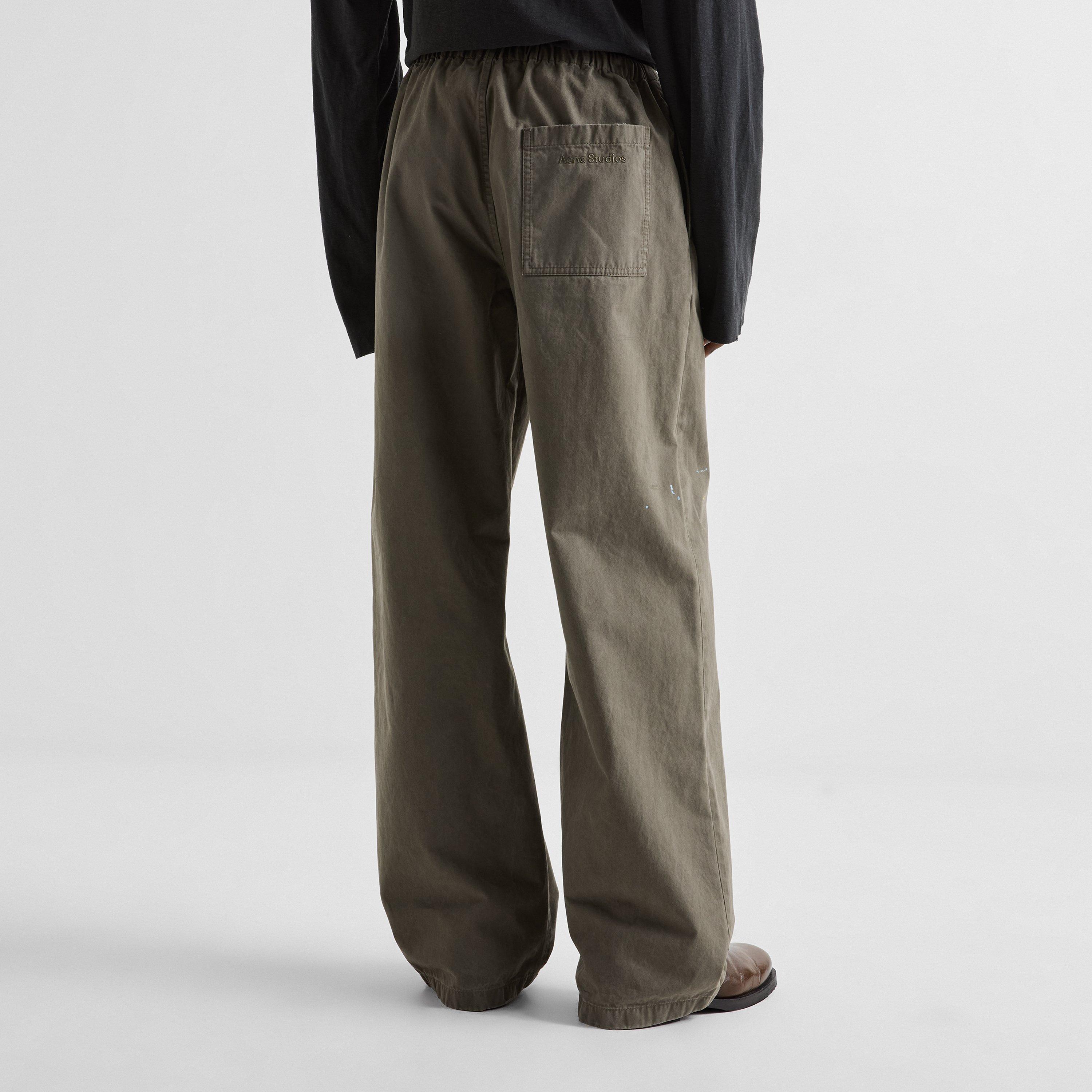 Dusty Green - Acne Studios - Men's Plott Cotton Wide-Leg Trousers - 4