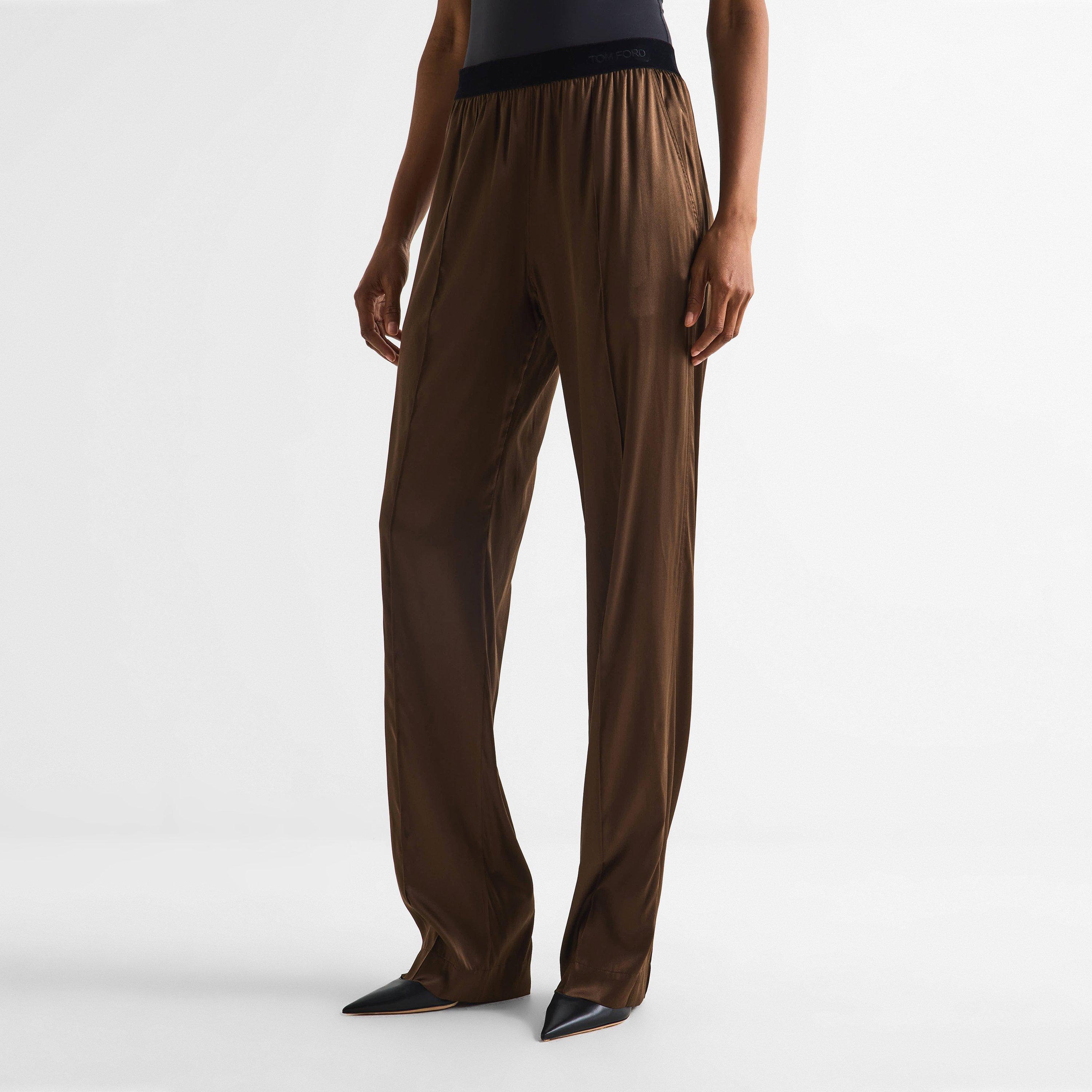 Cinnamon - Tom Ford - Women's Silk Wide Leg Trousers - 3