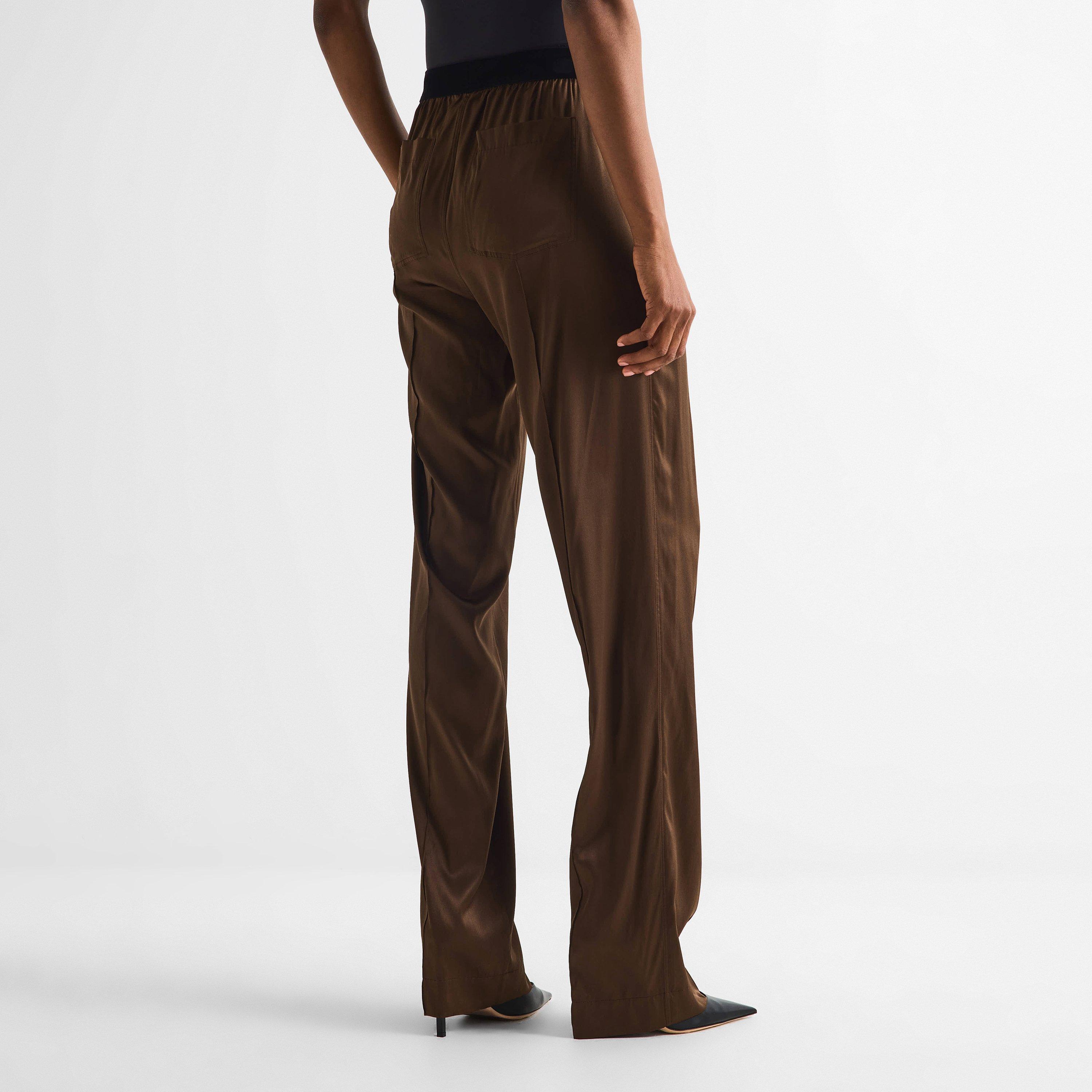 Cinnamon - Tom Ford - Women's Silk Wide Leg Trousers - 4