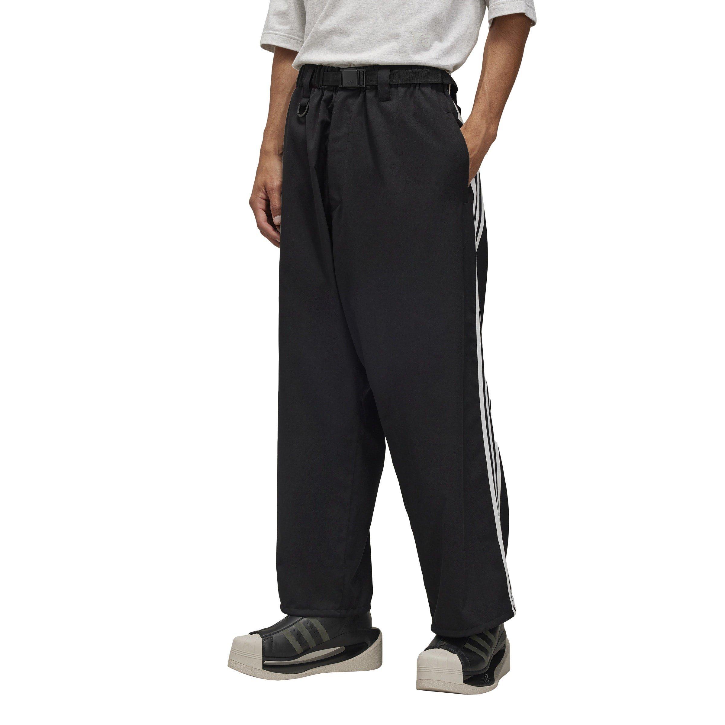 BLACK - Y3 - Men's 3 Stripe Wide Leg Trousers - 1