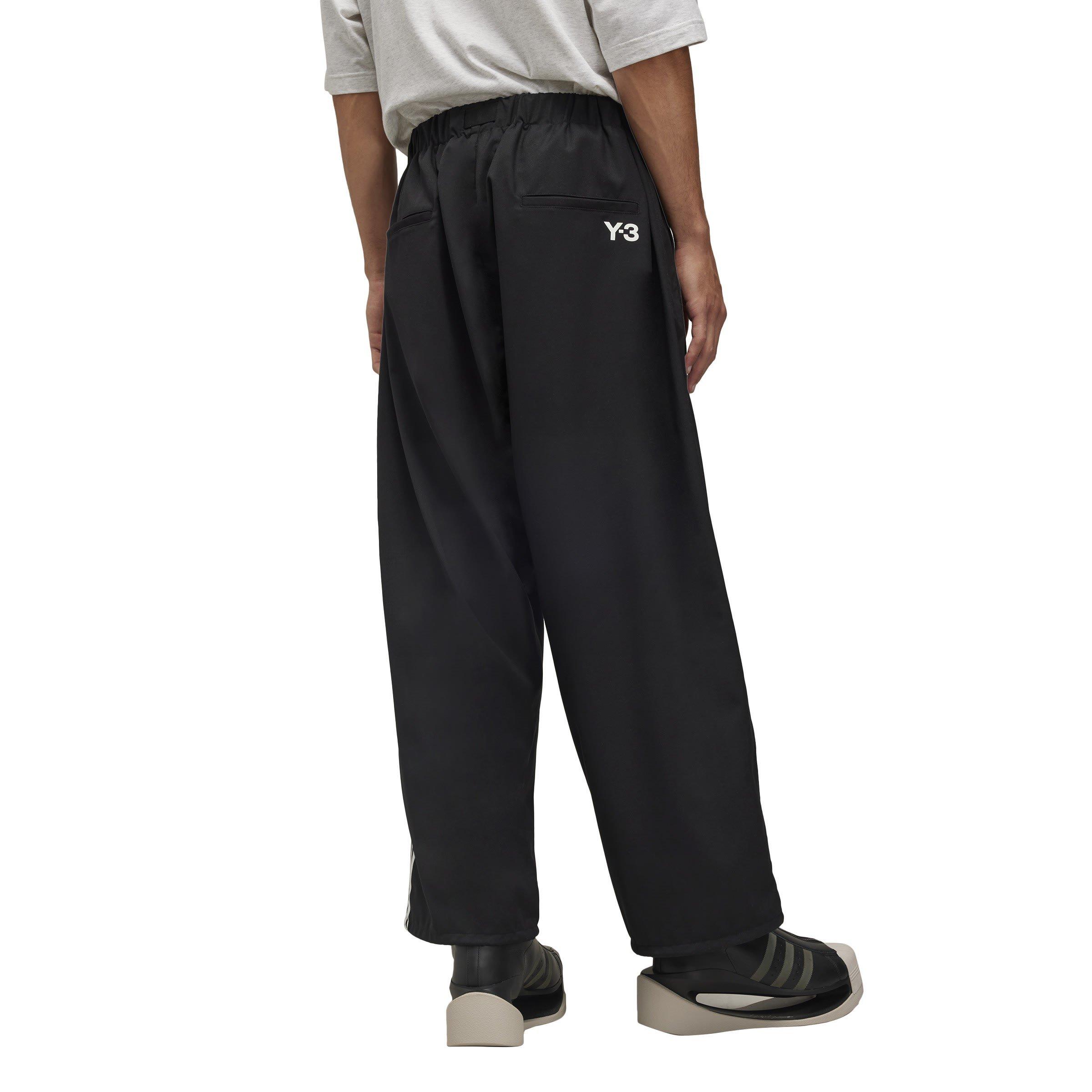 BLACK - Y3 - Men's 3 Stripe Wide Leg Trousers - 2