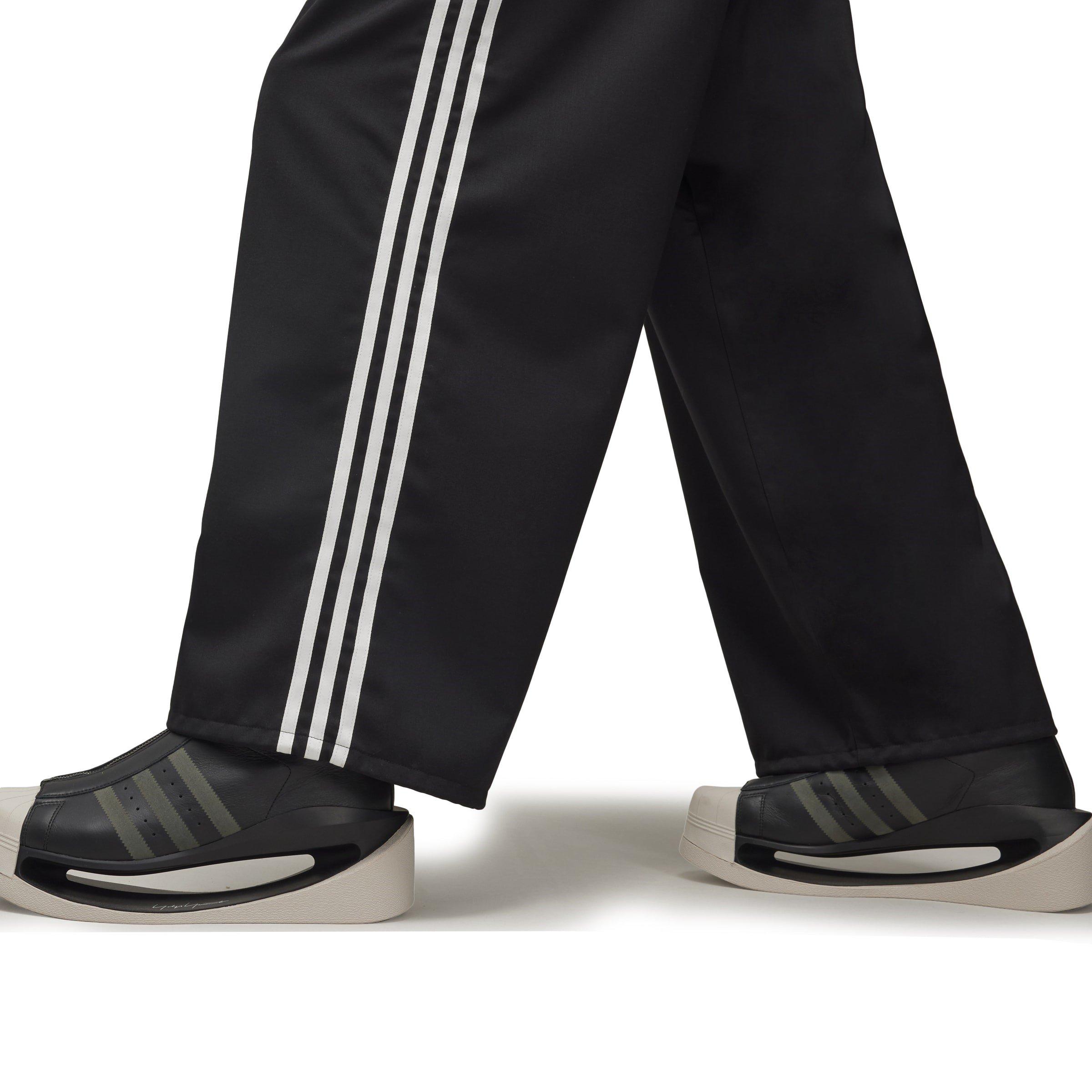 BLACK - Y3 - Men's 3 Stripe Wide Leg Trousers - 7