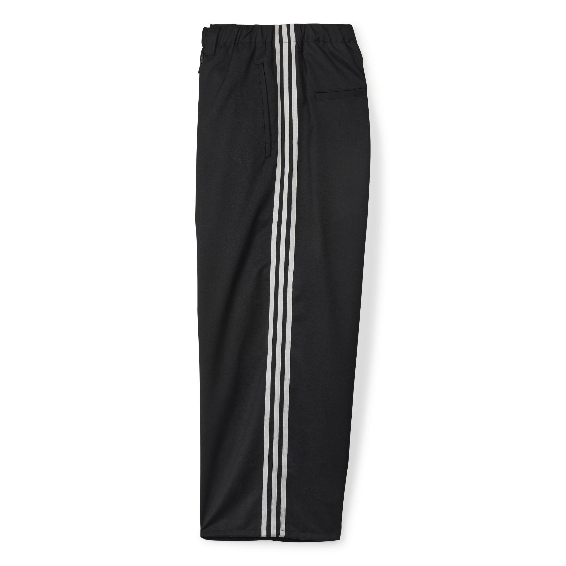 BLACK - Y3 - Men's 3 Stripe Wide Leg Trousers - 8