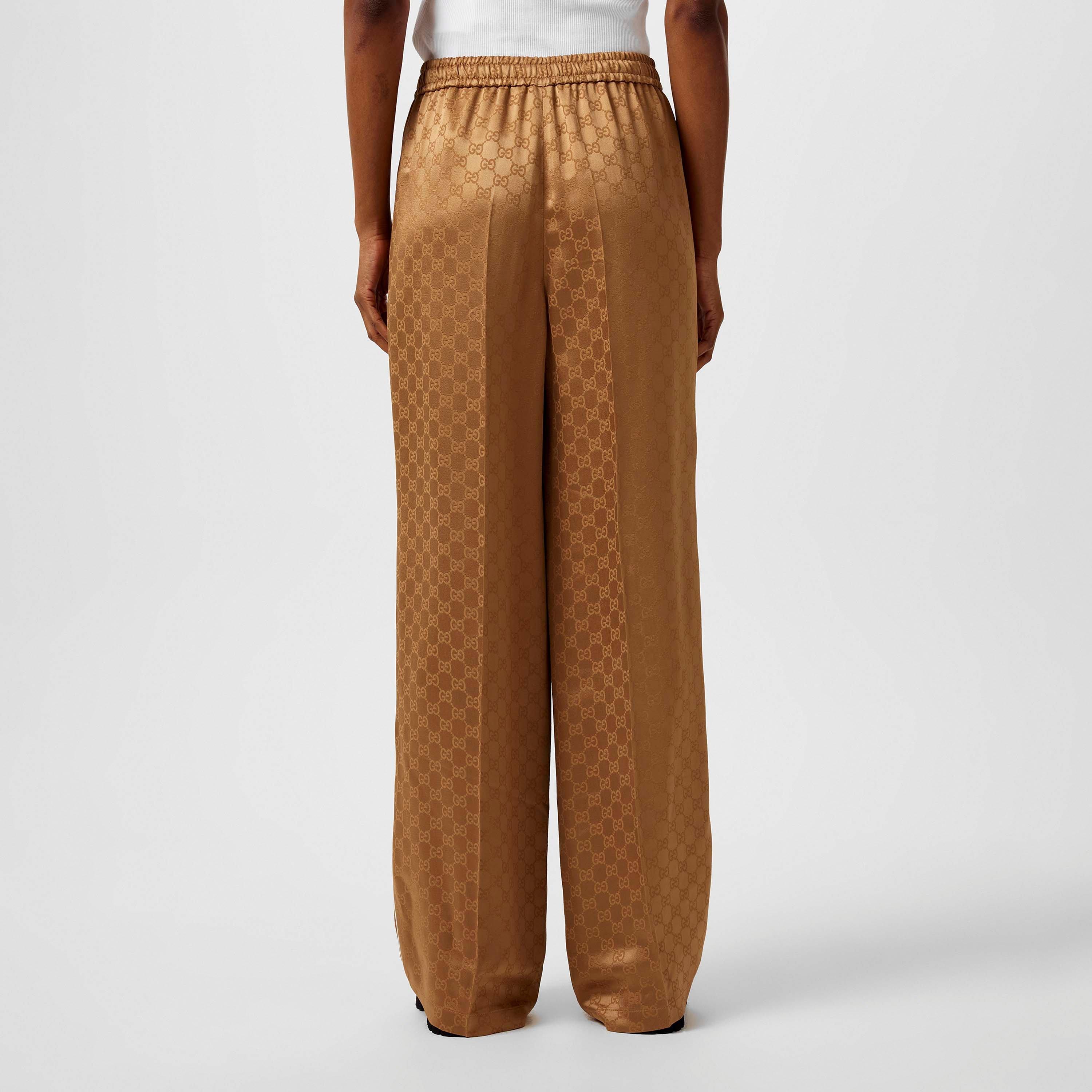 Vintage Camel - Gucci - Women's GG Jacquard Wide Leg Trousers - 3