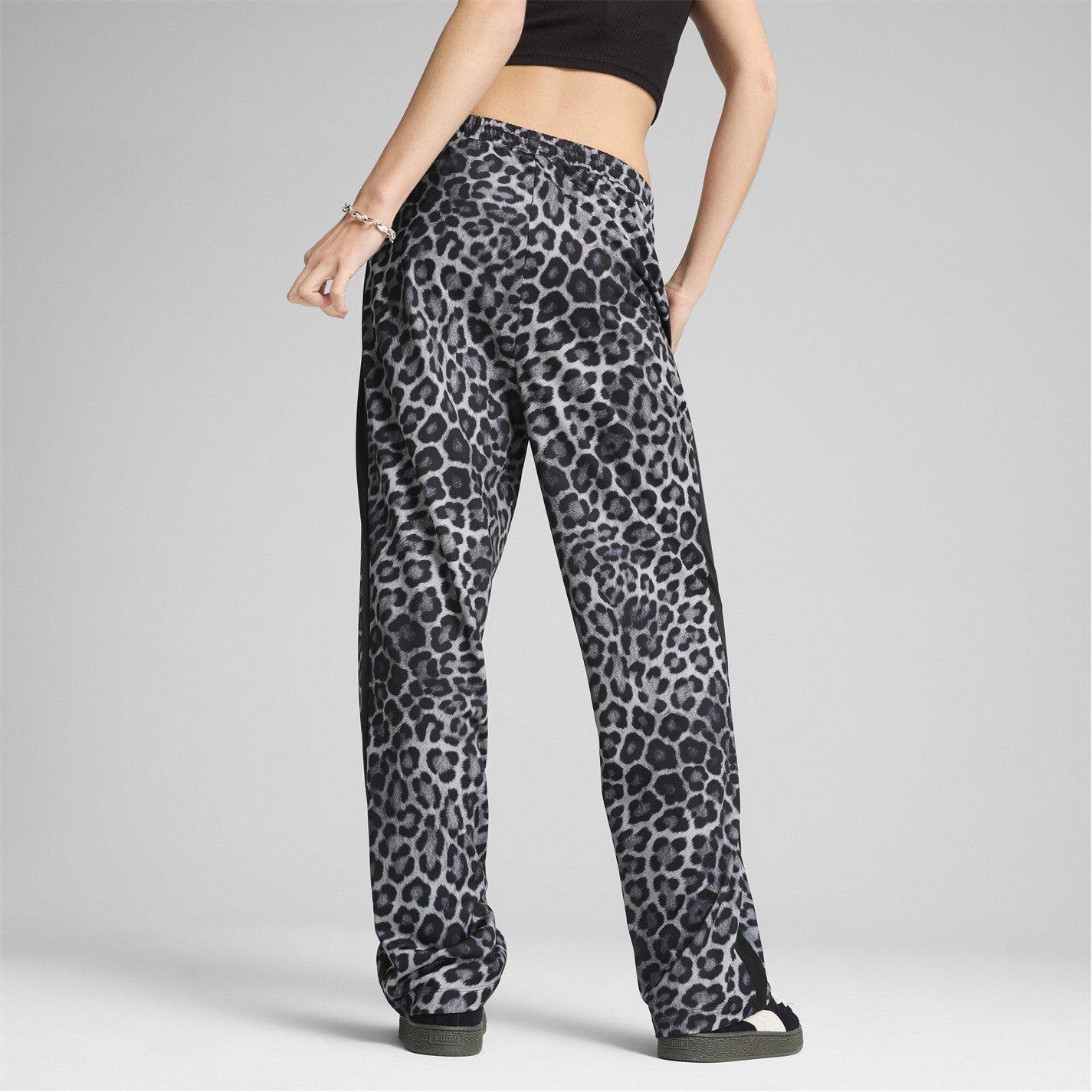 Blk Leopard - Puma - Womens T7 Leo Luxe All Over Print Open Hem Joggers - 4