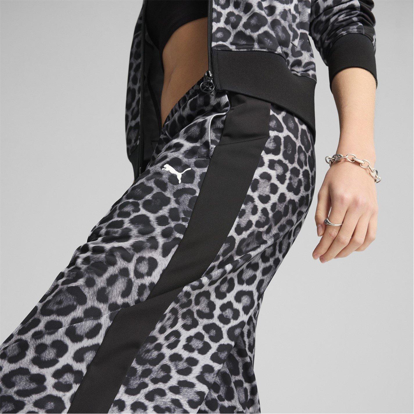 Blk Leopard - Puma - Womens T7 Leo Luxe All Over Print Open Hem Joggers - 6