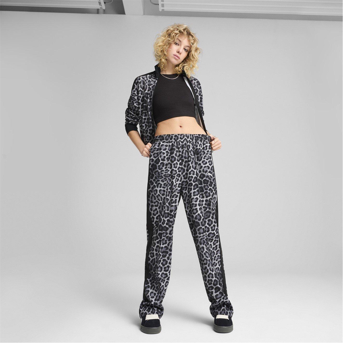Blk Leopard - Puma - Womens T7 Leo Luxe All Over Print Open Hem Joggers - 7
