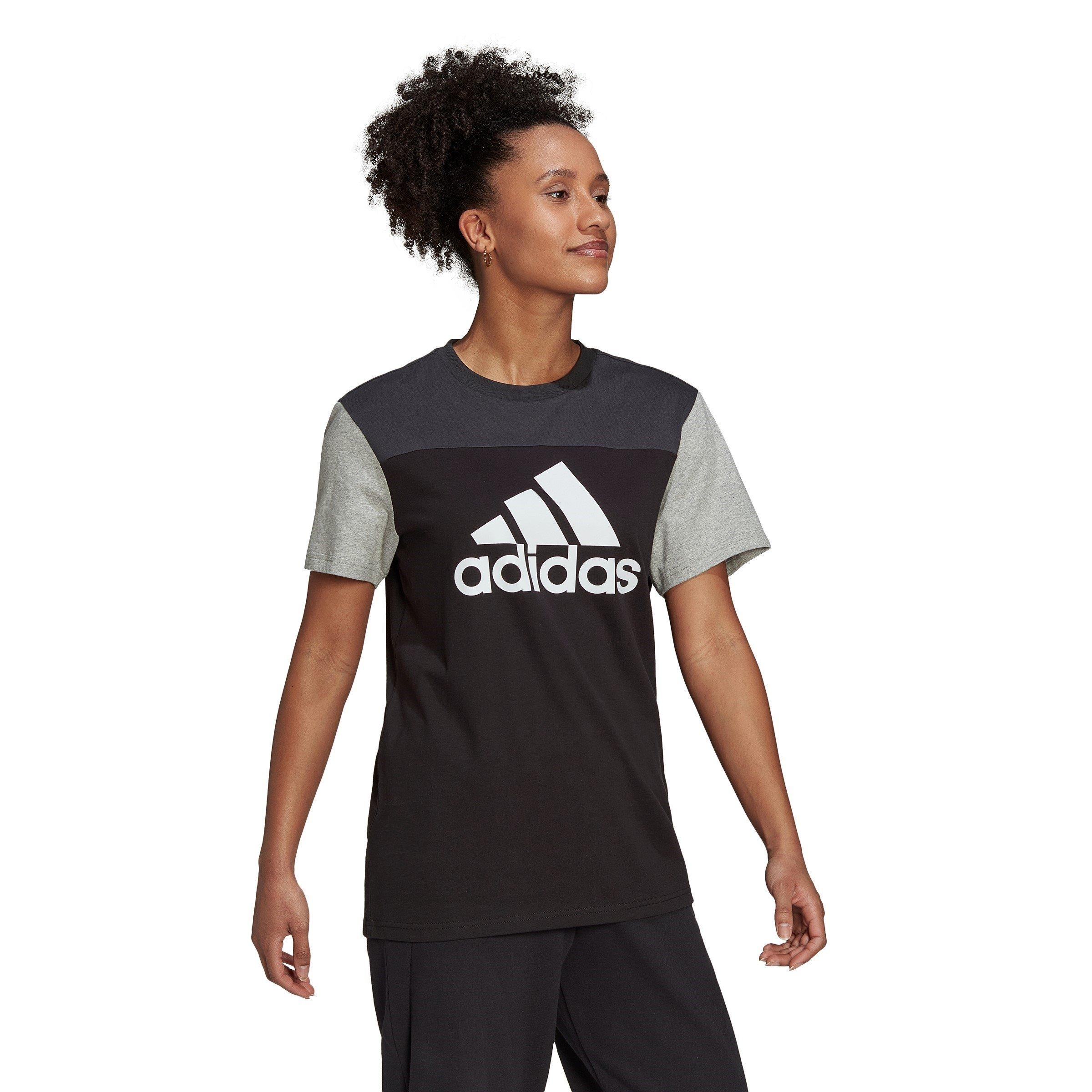 adidas Essentials Colorblock Logo T Shirt Womens Regulare Passform T Shirts Sports Direct