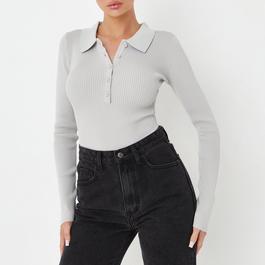 Missguided Rib Basic Knit Polo Bodysuit