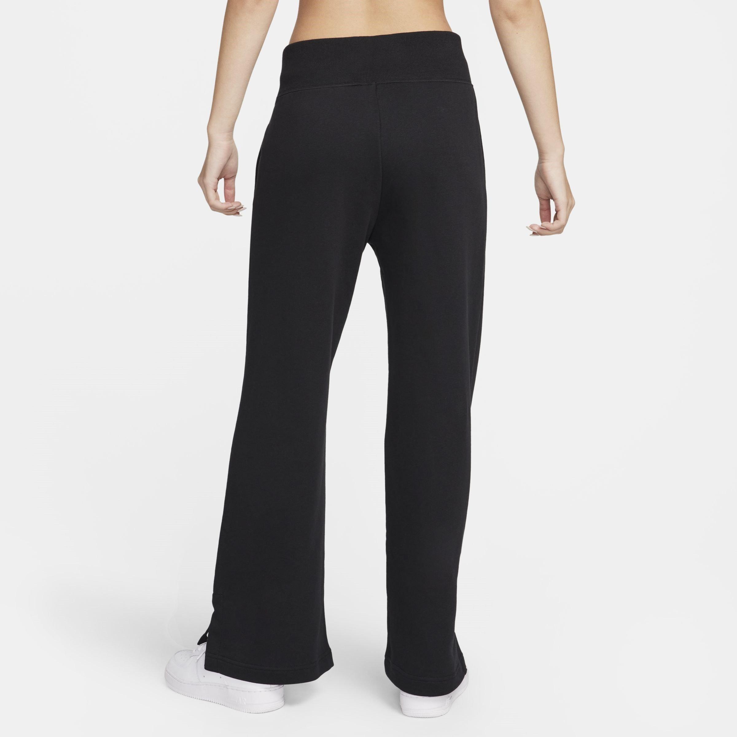 Black/Sail - Nike - Sportswear Phoenix Fleece Womens High-Waisted Wide-Leg French Terry Sweatpants - 2